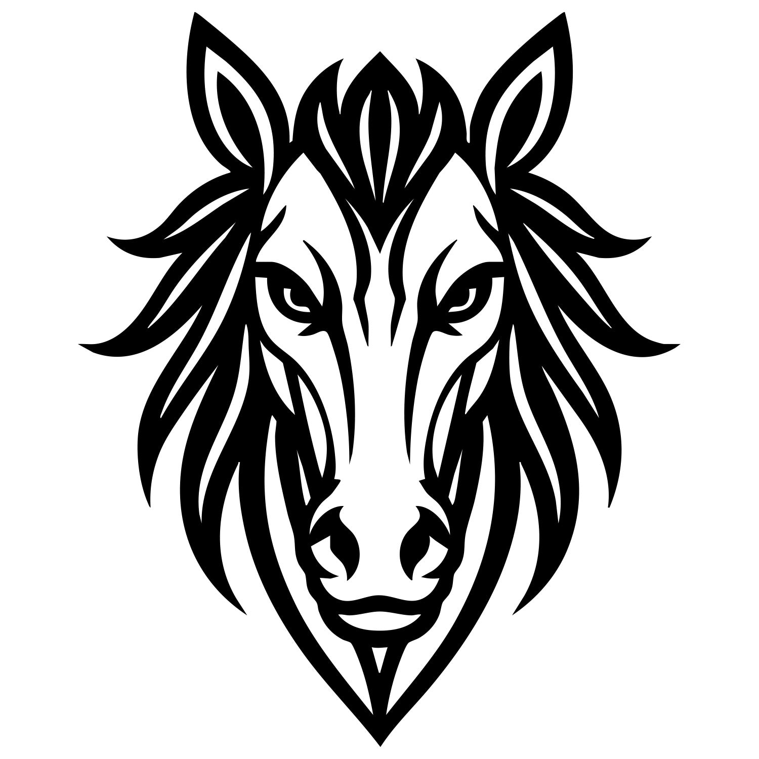 Horse Head DXF File – CNC Cutting Design | AFHORSE129