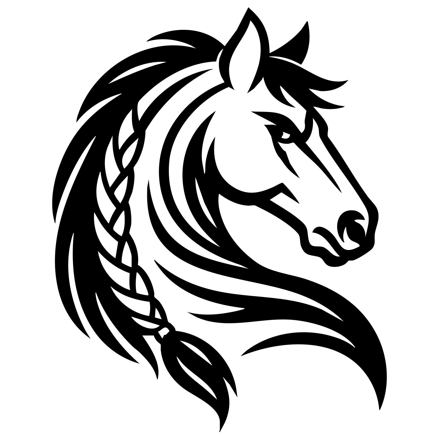 Horse Head DXF File – CNC Cutting Design | AFHORSE130