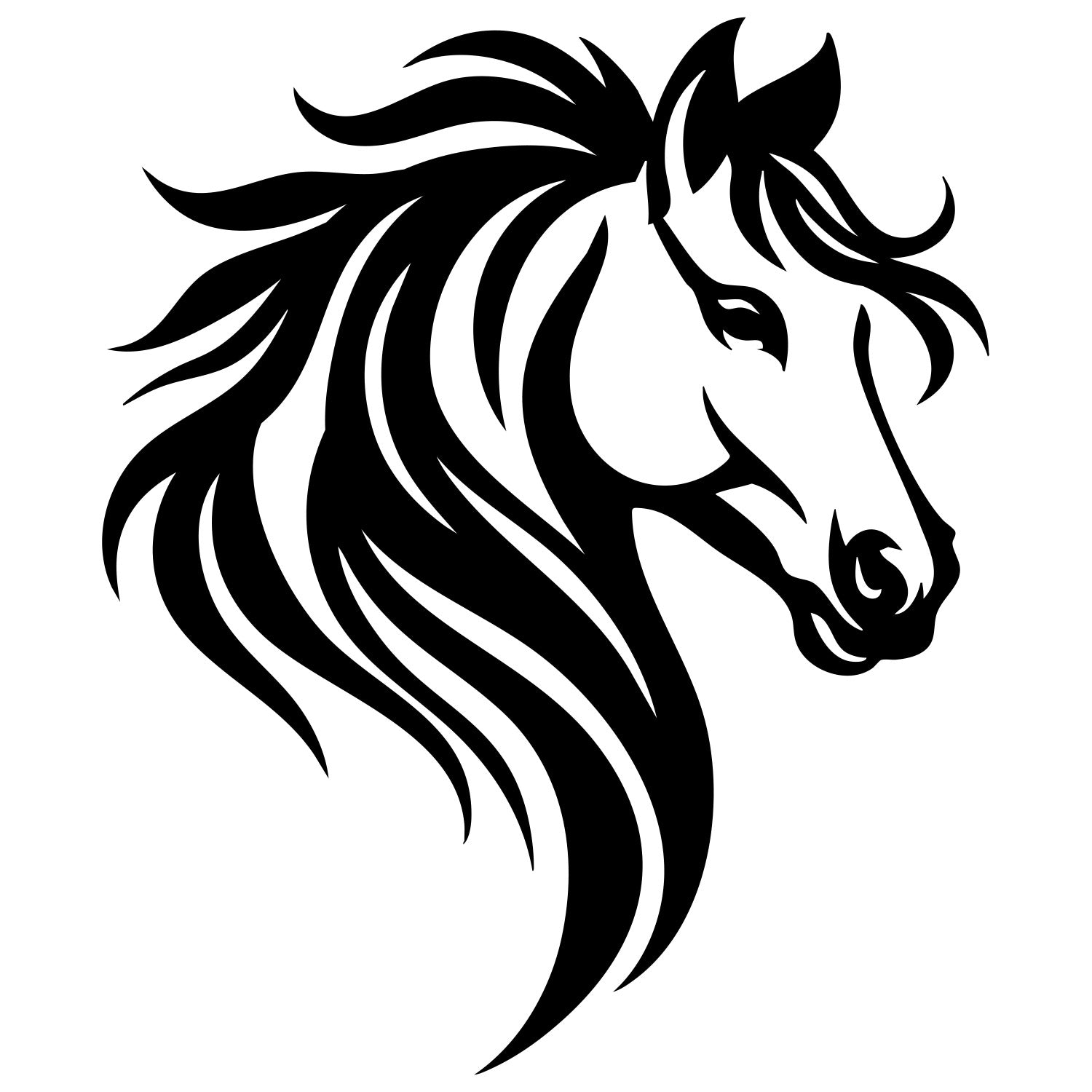 Horse Head DXF File – CNC Cutting Design | AFHORSE131