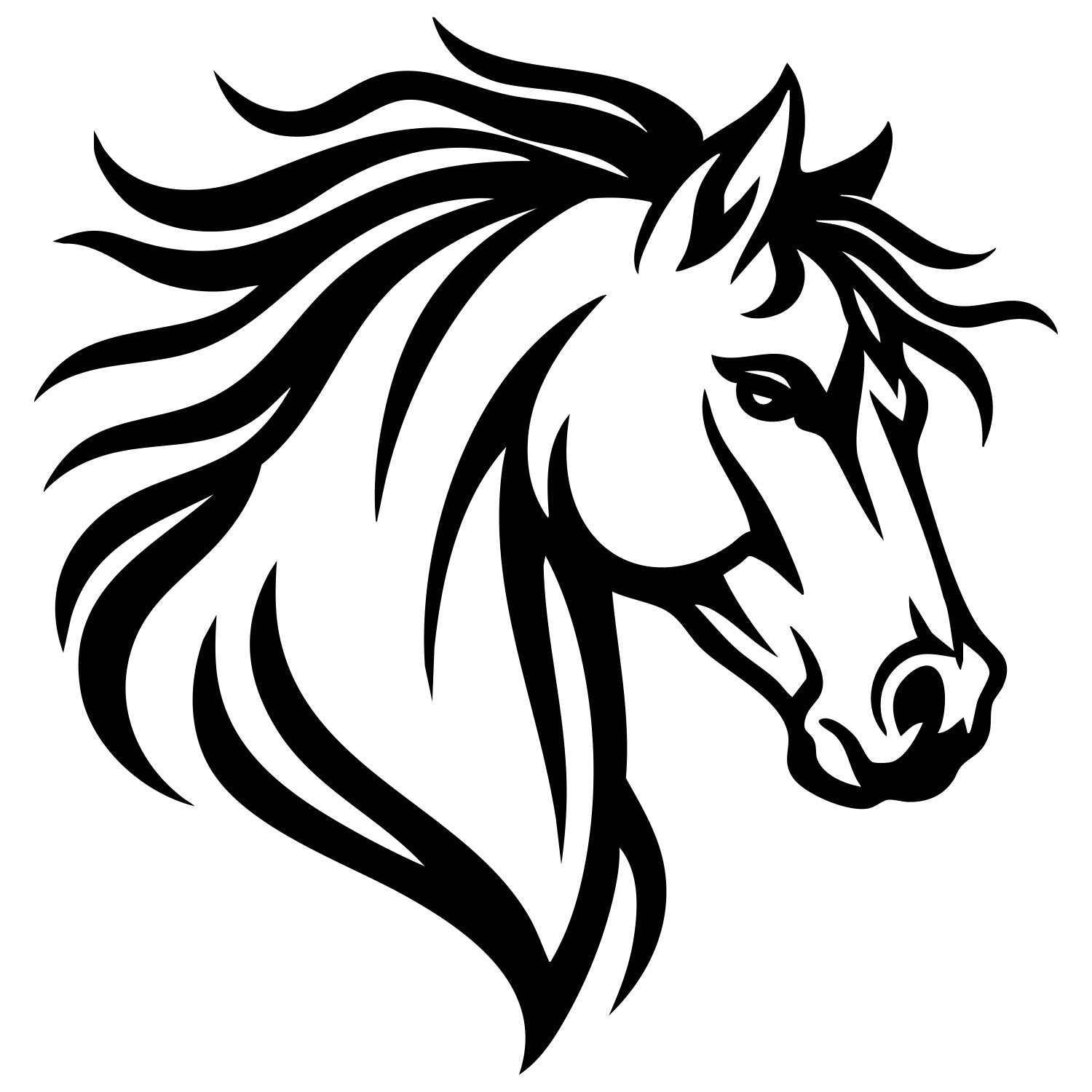 Horse Head DXF File – CNC Cutting Design | AFHORSE132