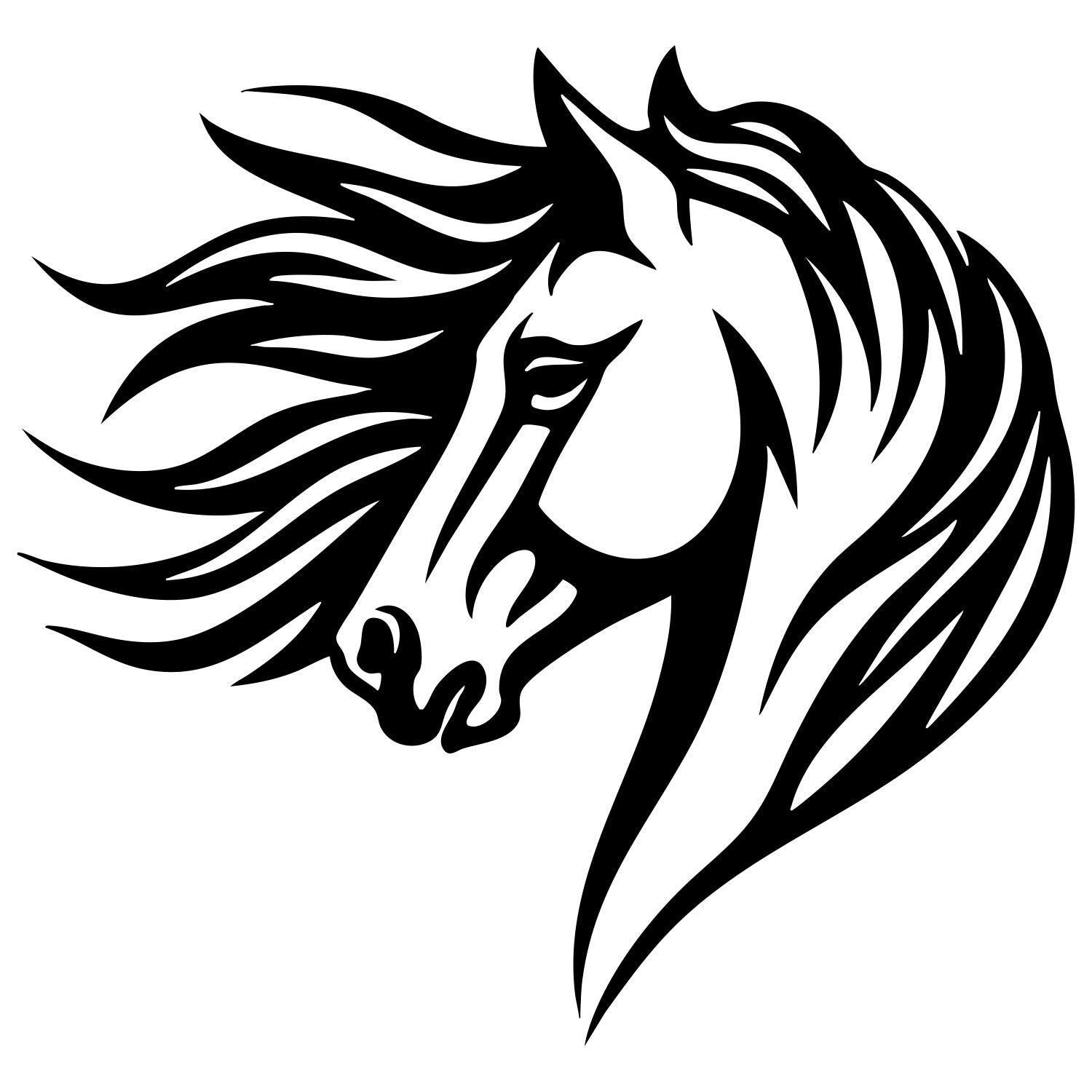 Horse Head DXF File – CNC Cutting Design | AFHORSE133