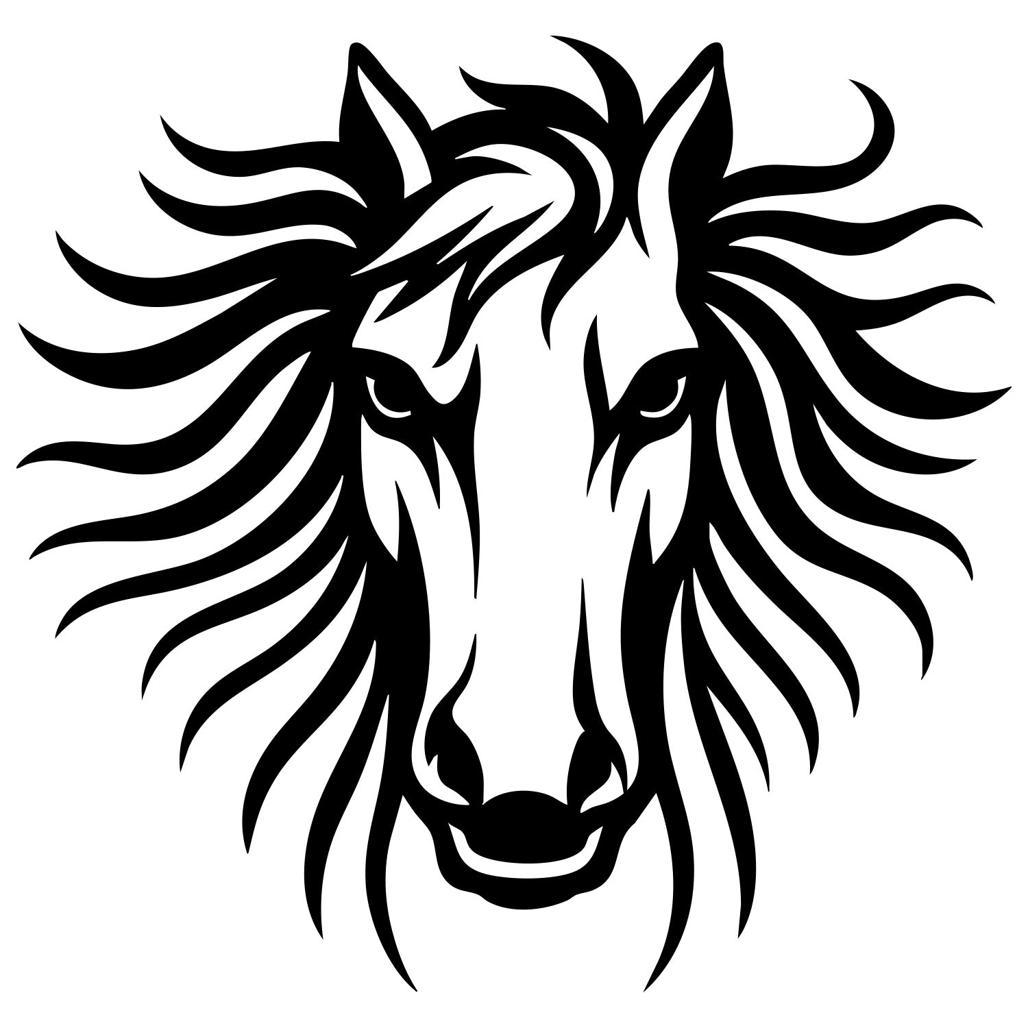 Horse Head DXF File – CNC Cutting Design | AFHORSE134