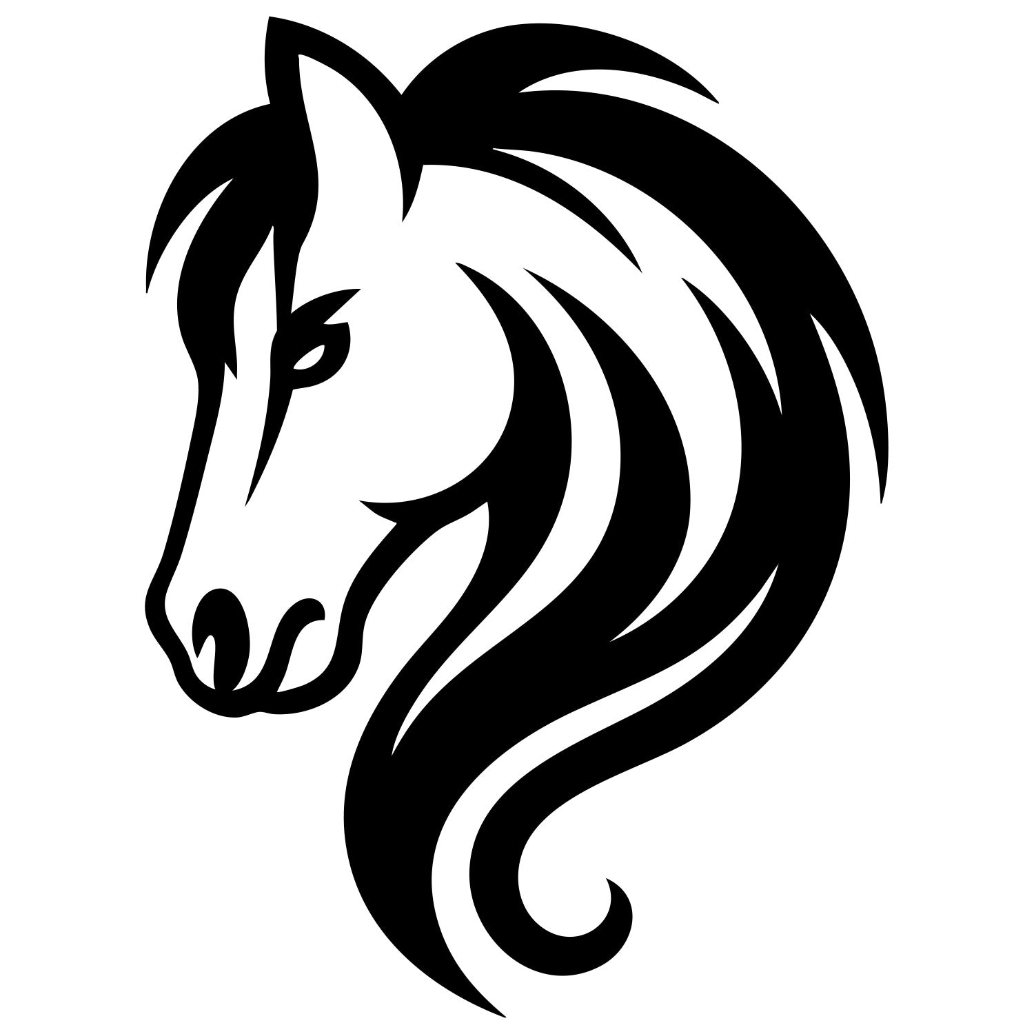 Horse Head DXF File – CNC Cutting Design | AFHORSE136