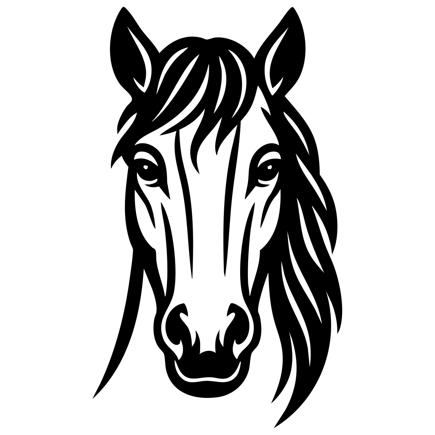 Horse Head DXF File – CNC Cutting Design | AFHORSE37