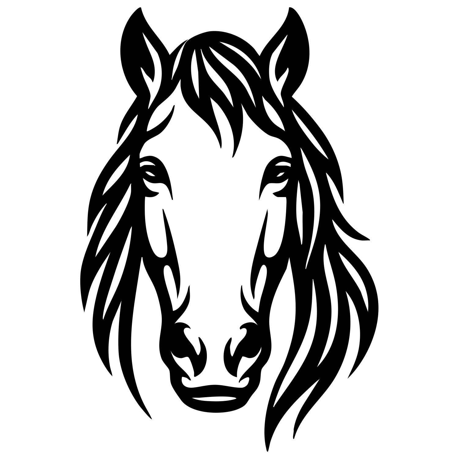 Horse Head DXF File – CNC Cutting Design | AFHORSE38