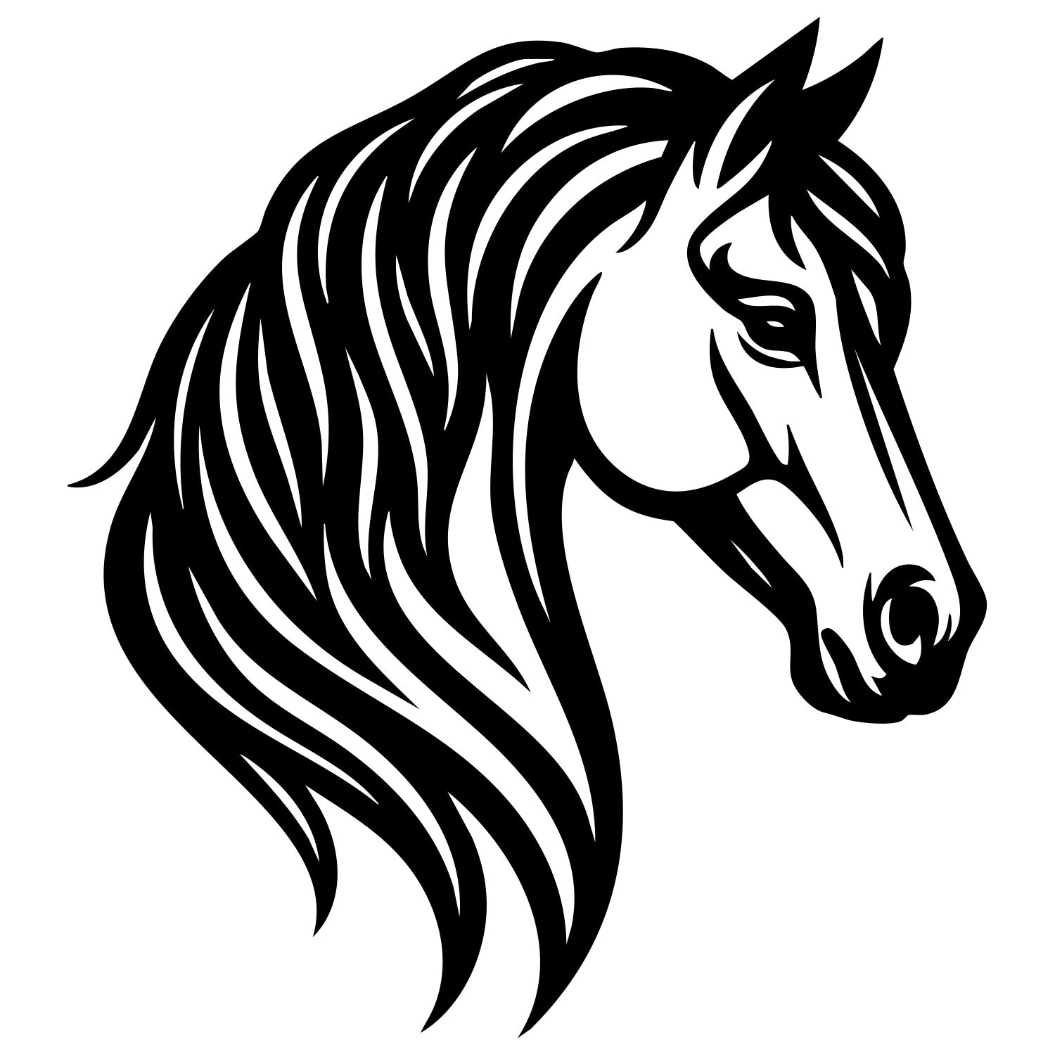 Horse Head DXF File – CNC Cutting Design | AFHORSE40