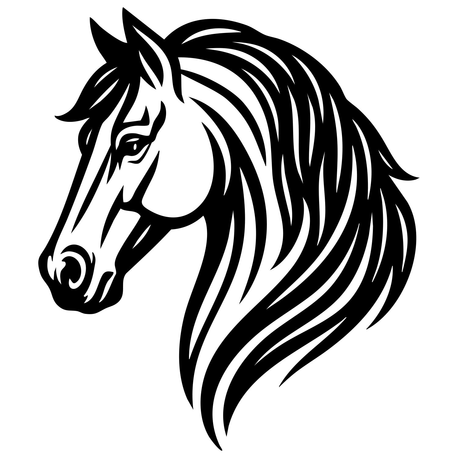 Horse Head DXF File – CNC Cutting Design | AFHORSE41