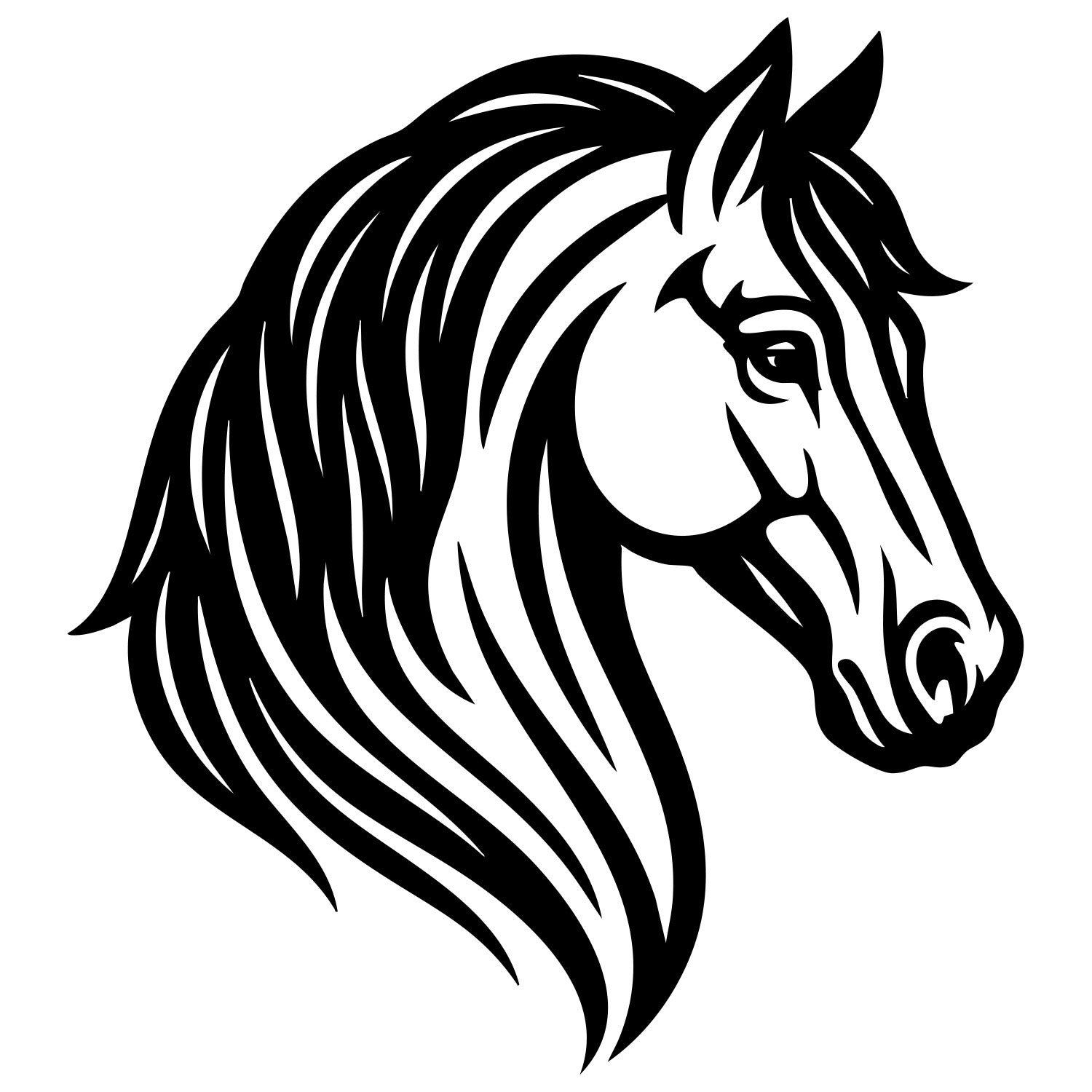 Horse Head DXF File – CNC Cutting Design | AFHORSE42