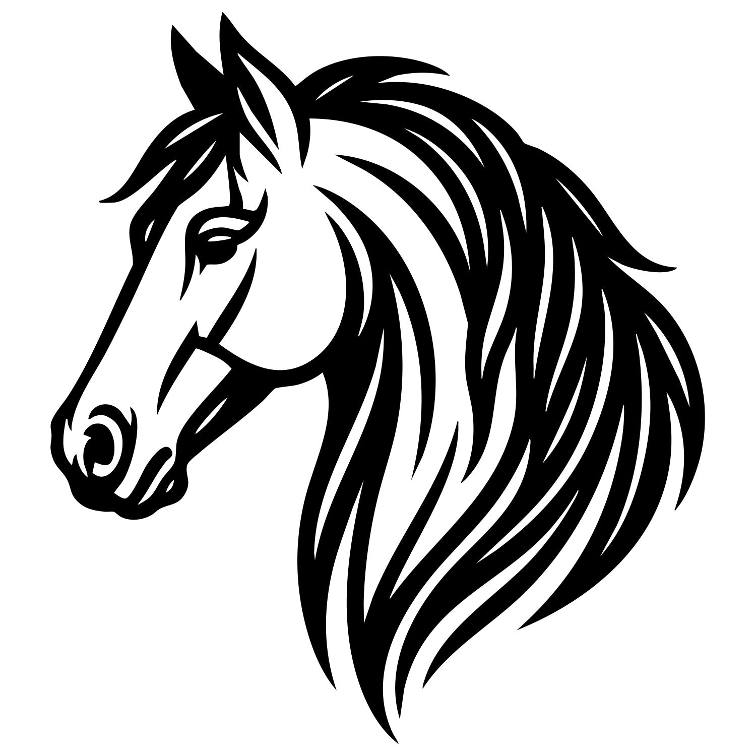 Horse Head DXF File – CNC Cutting Design | AFHORSE43