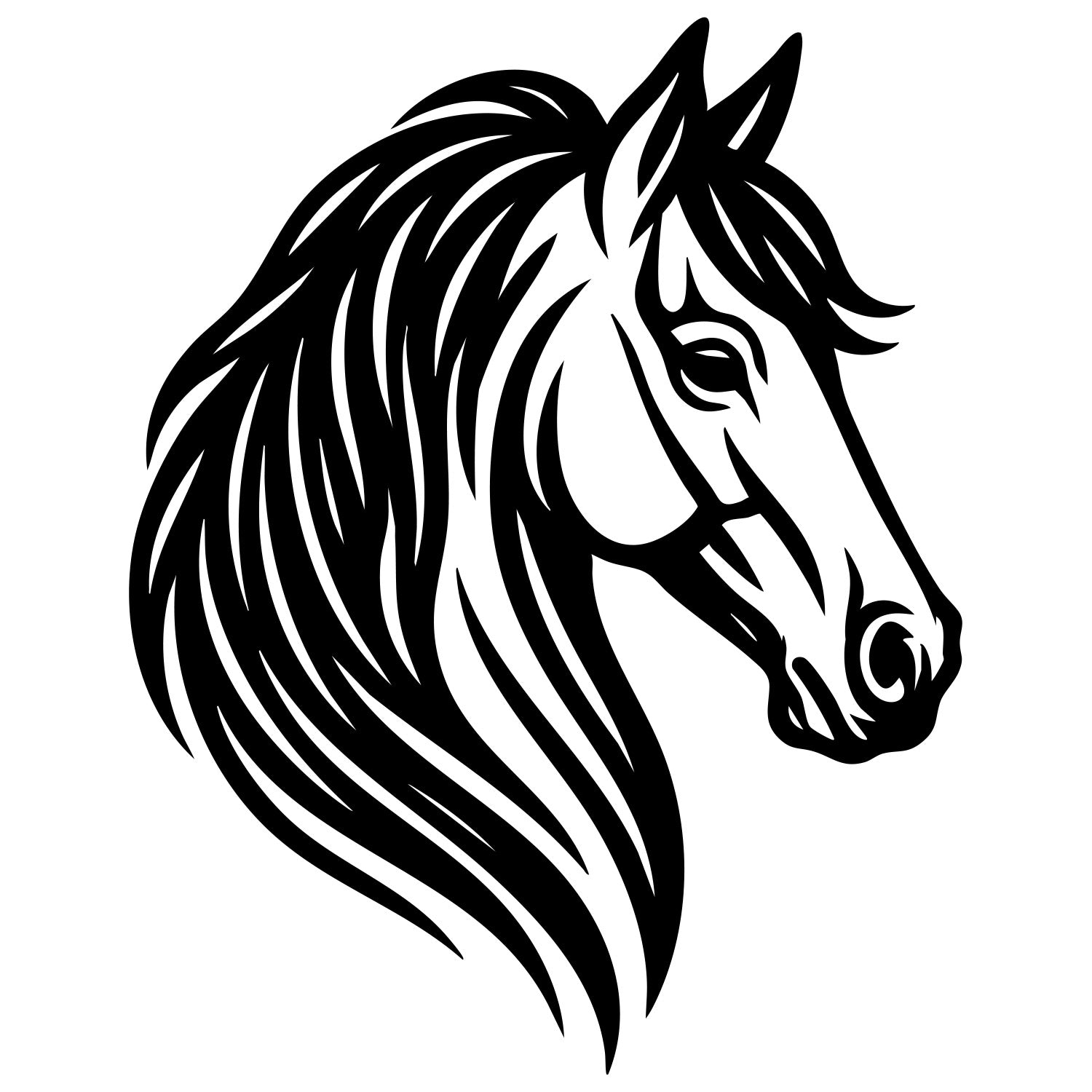 Horse Head DXF File – CNC Cutting Design | AFHORSE44
