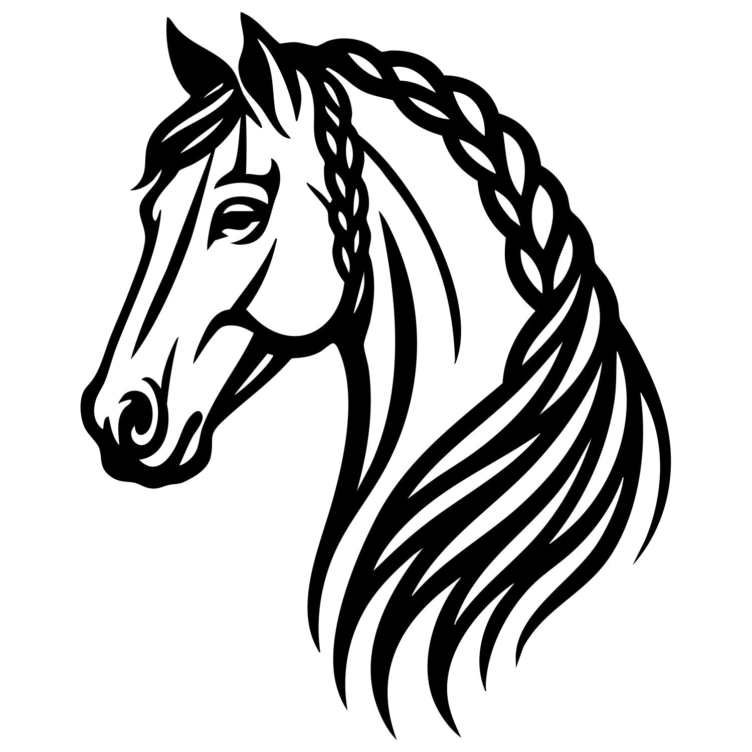 Horse Head DXF File – CNC Cutting Design | AFHORSE45