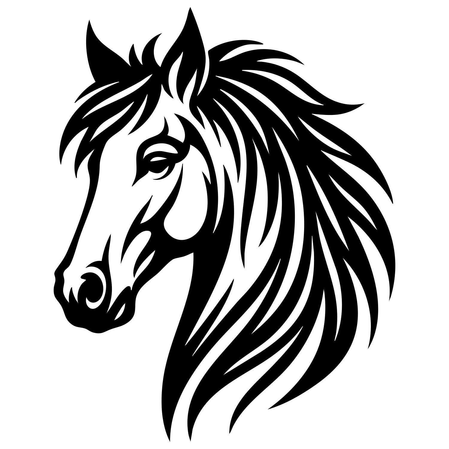 Horse Head DXF File – CNC Cutting Design | AFHORSE47
