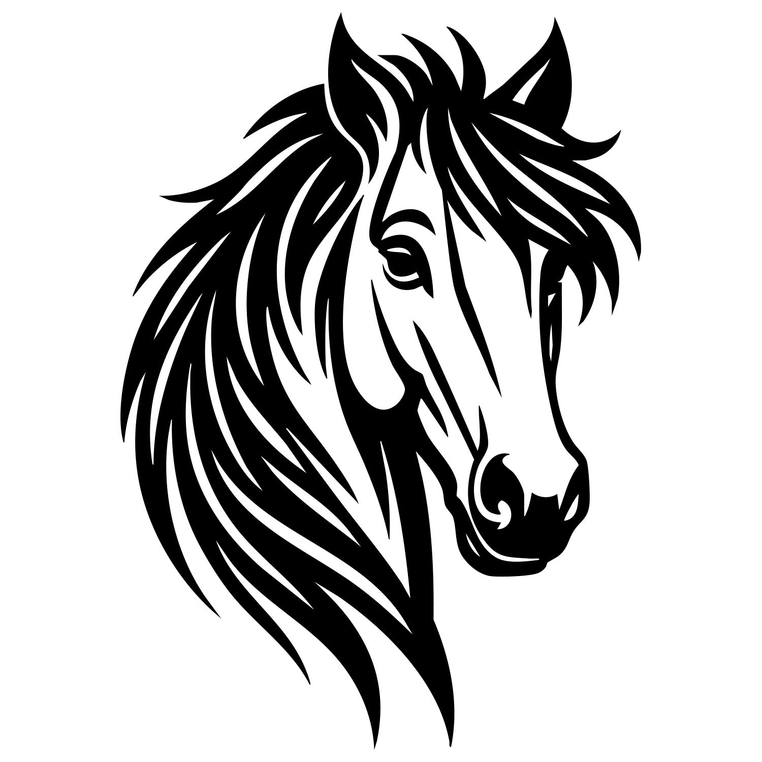 Horse Head DXF File – CNC Cutting Design | AFHORSE48