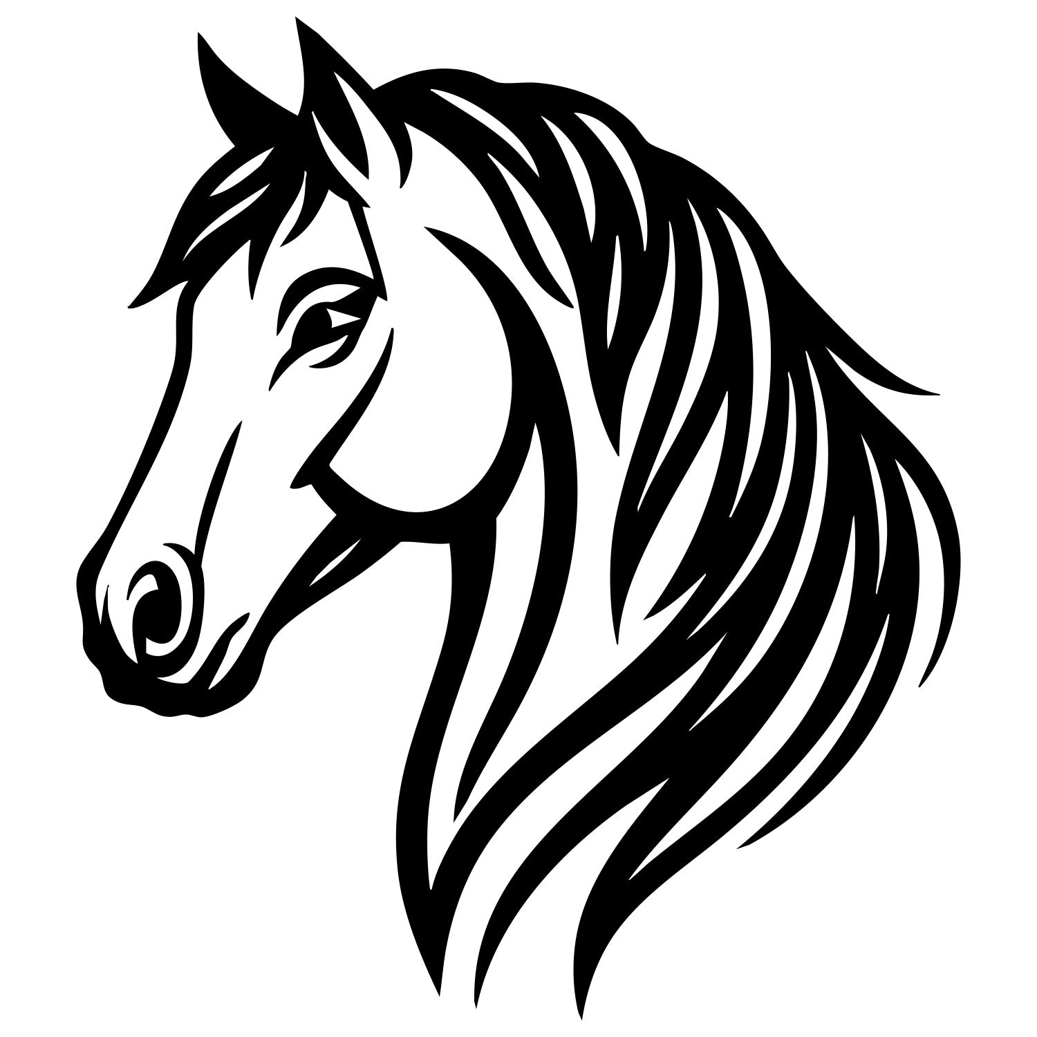 Horse Head DXF File – CNC Cutting Design | AFHORSE49
