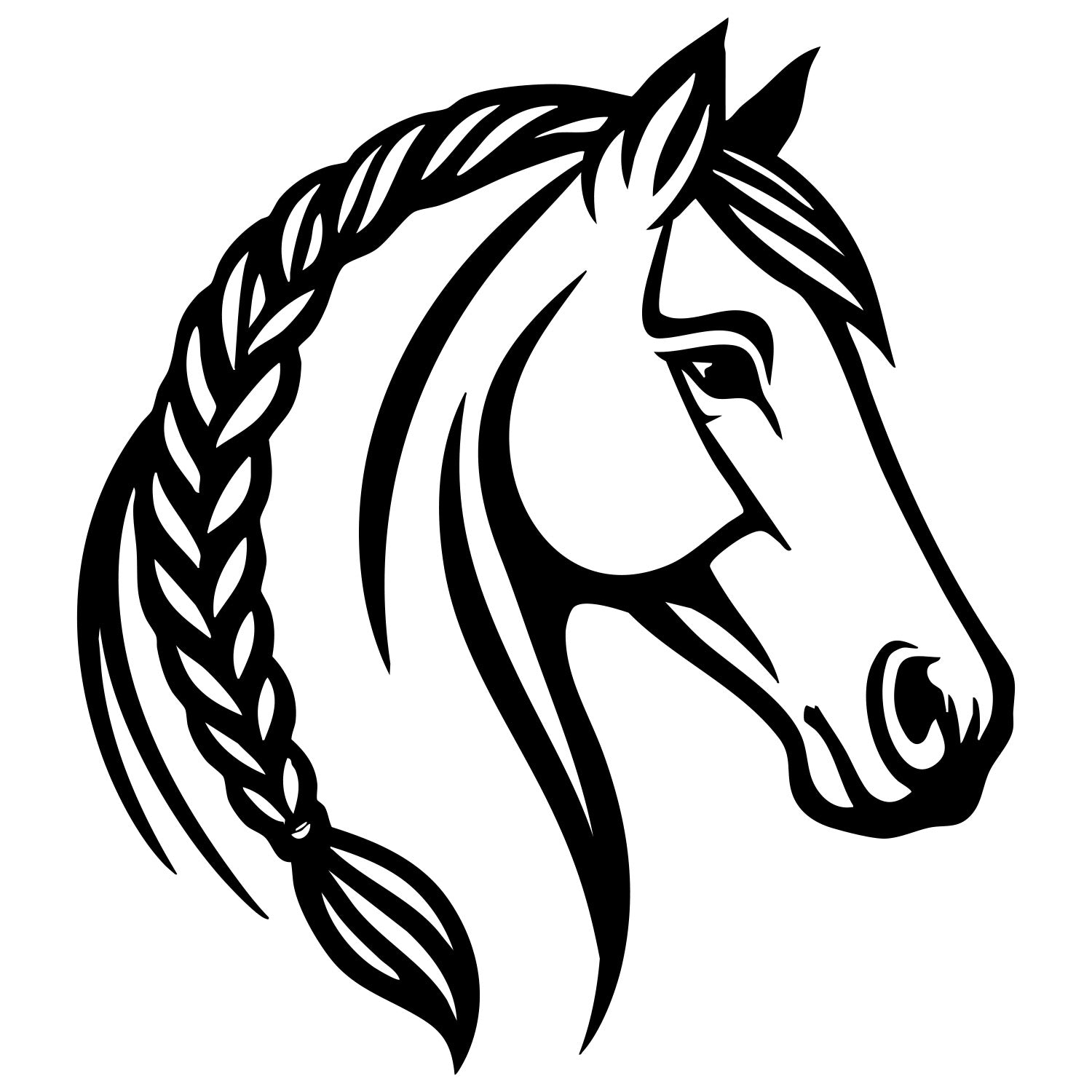 Horse Head DXF File – CNC Cutting Design | AFHORSE50