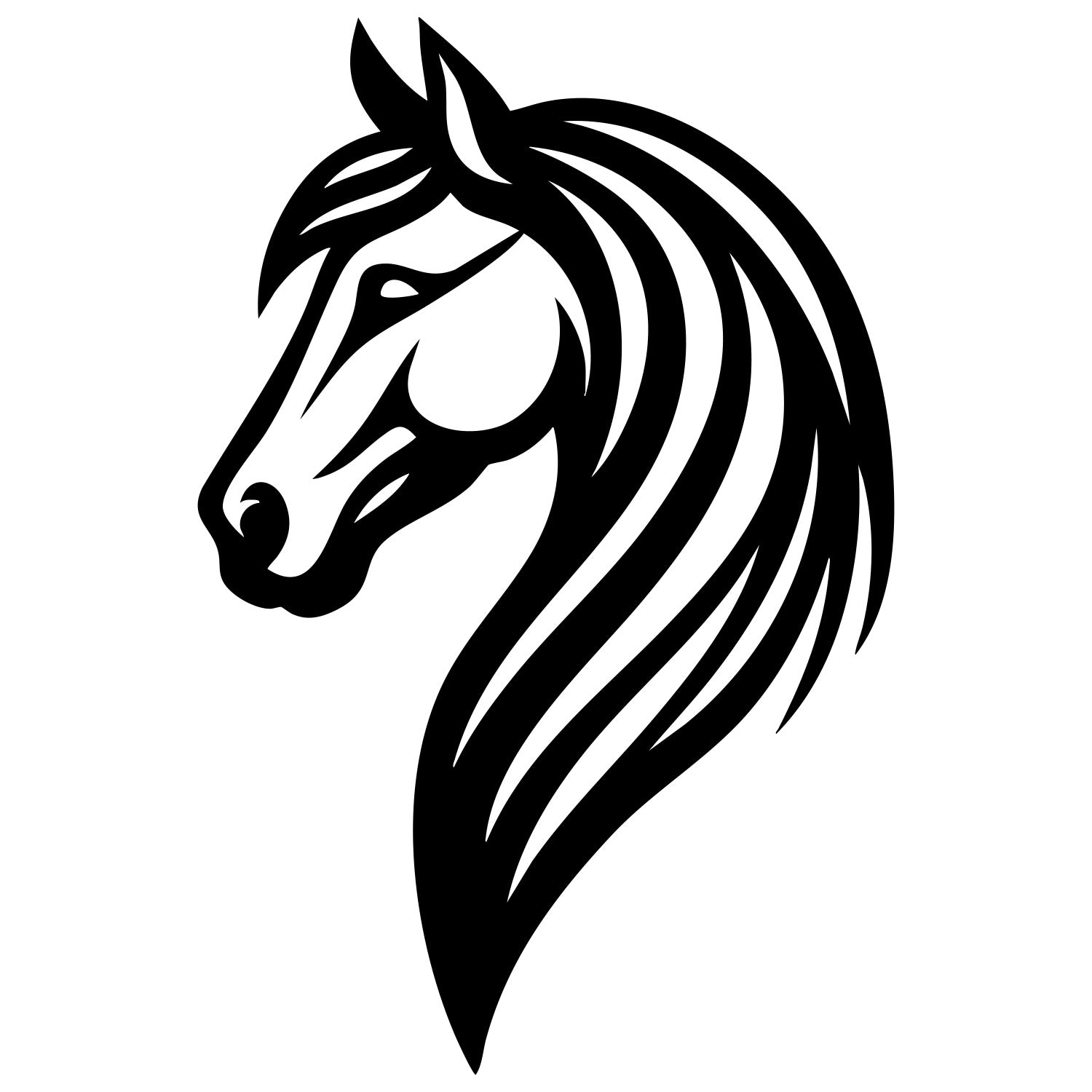 Horse Head DXF File – CNC Cutting Design | AFHORSE58