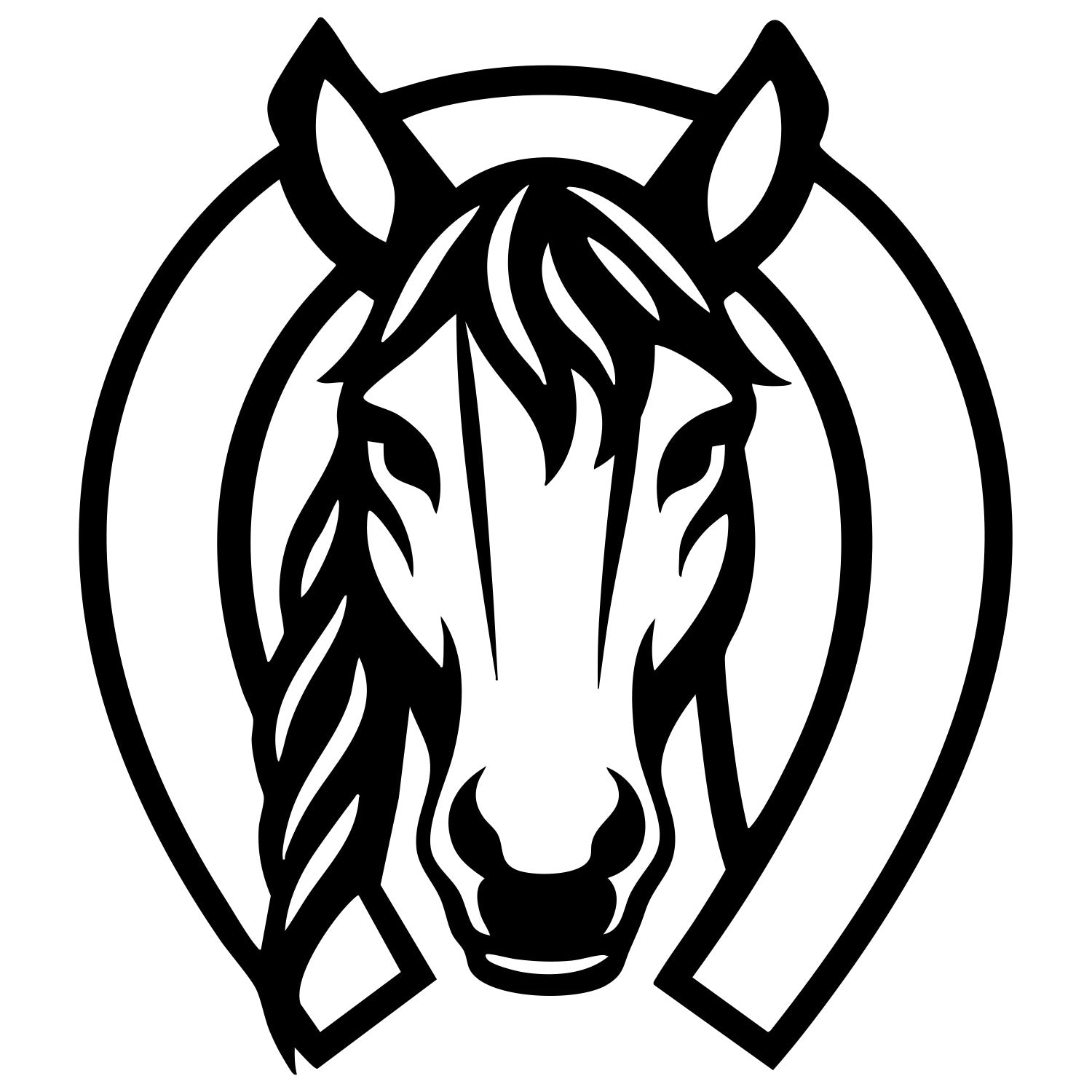 Horse Head DXF File – CNC Cutting Design | AFHORSE60