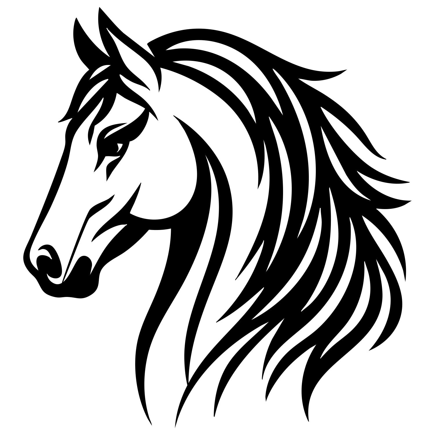 Horse Head DXF File – CNC Cutting Design | AFHORSE61