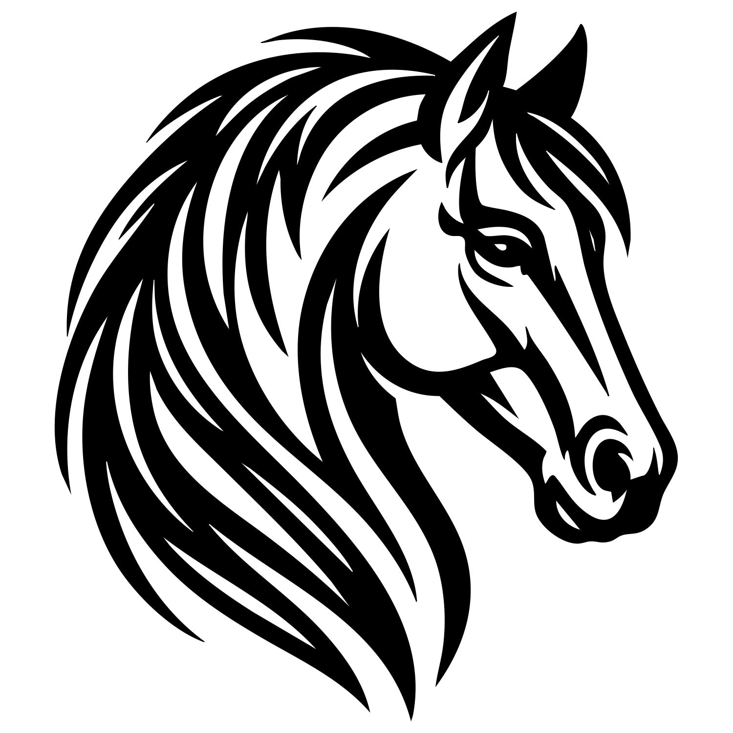Horse Head DXF File – CNC Cutting Design | AFHORSE62