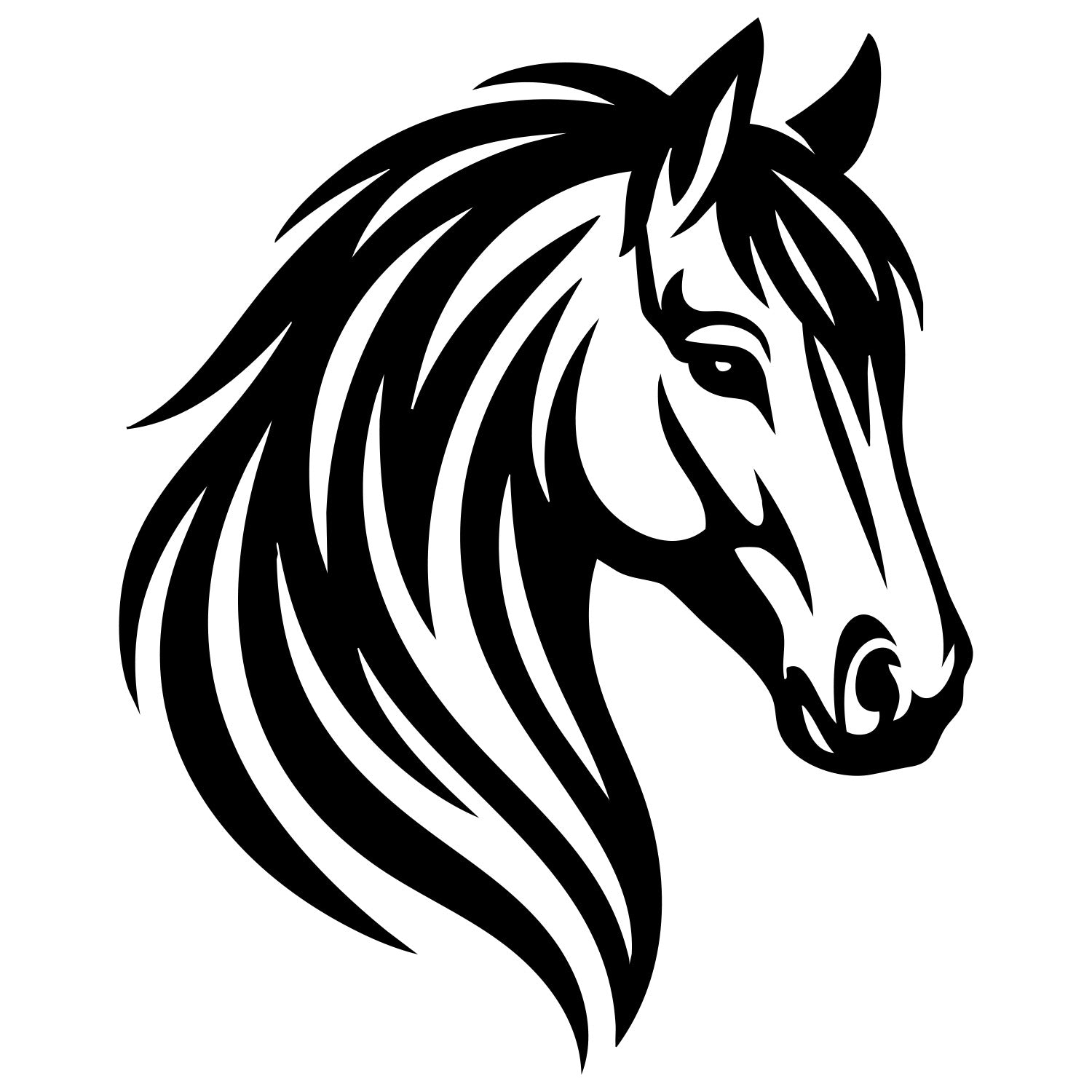 Horse Head DXF File – CNC Cutting Design | AFHORSE65