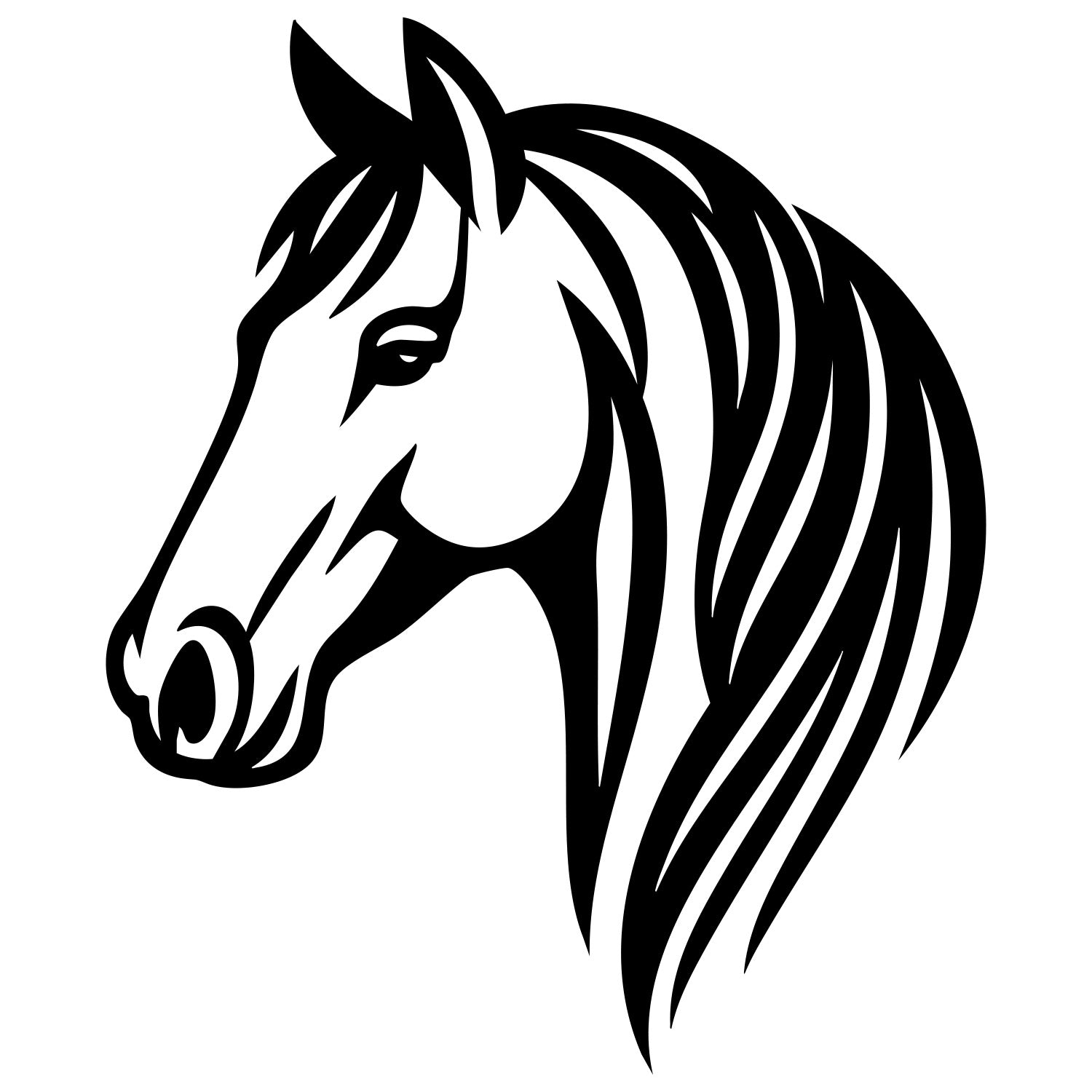 Horse Head DXF File – CNC Cutting Design | AFHORSE72