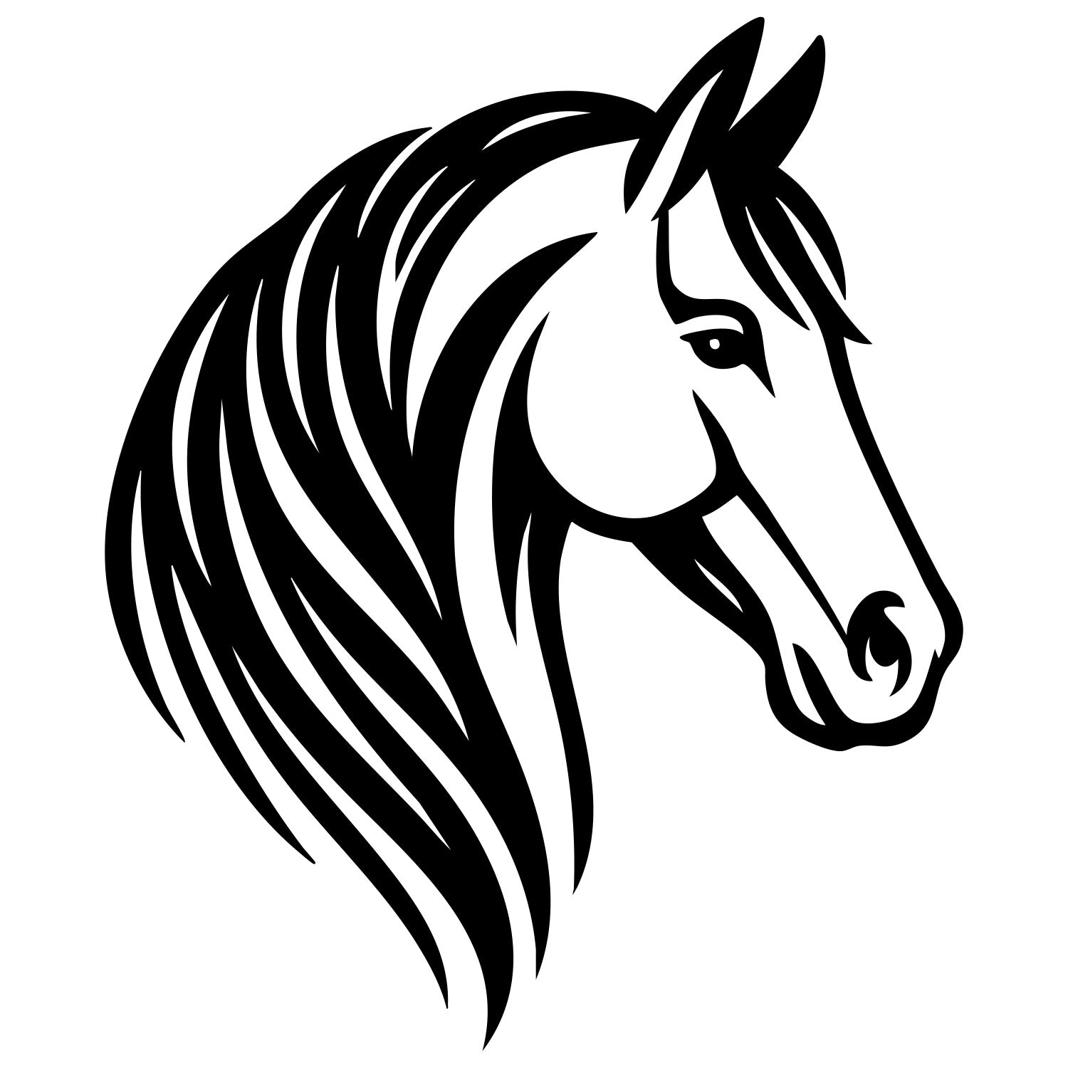 Horse Head DXF File – CNC Cutting Design | AFHORSE73