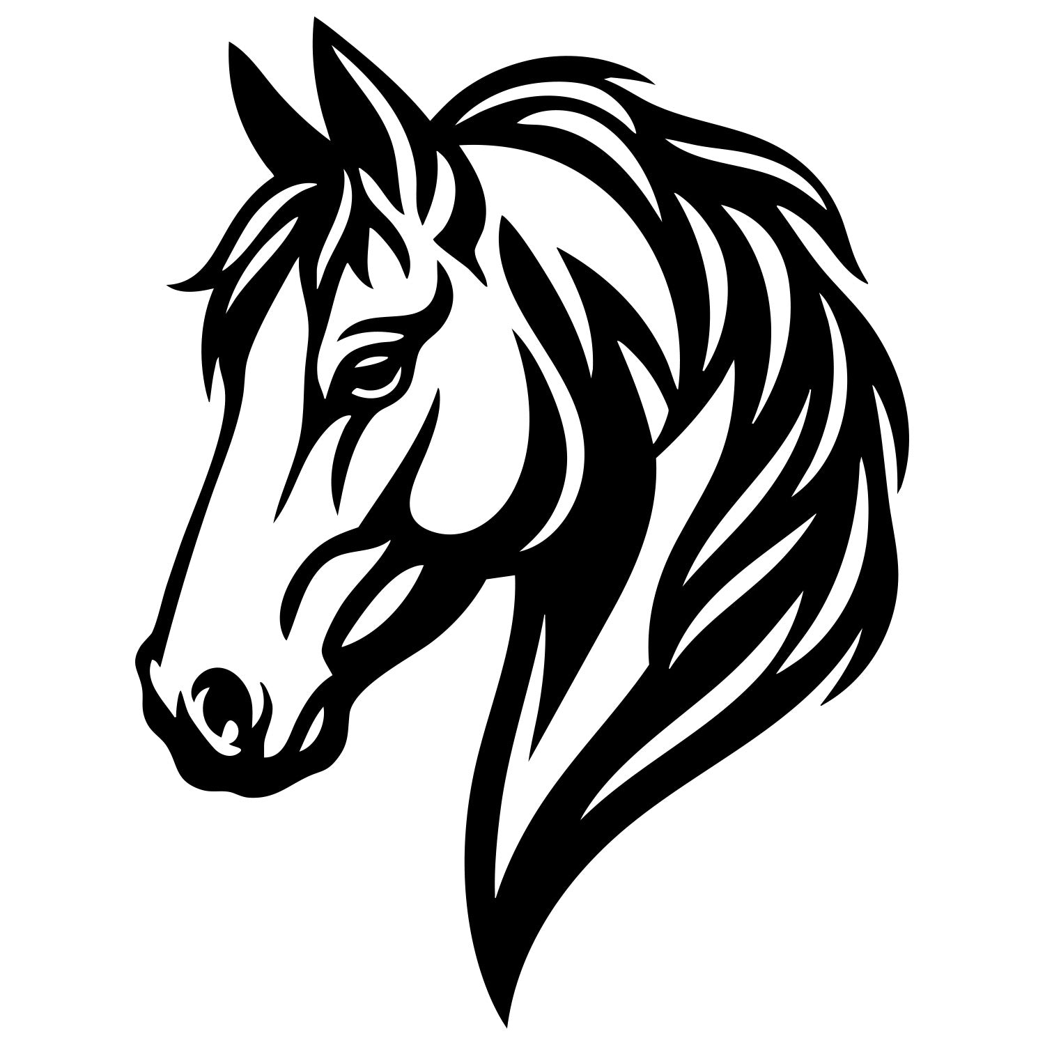 Horse Head DXF File – CNC Cutting Design | AFHORSE74