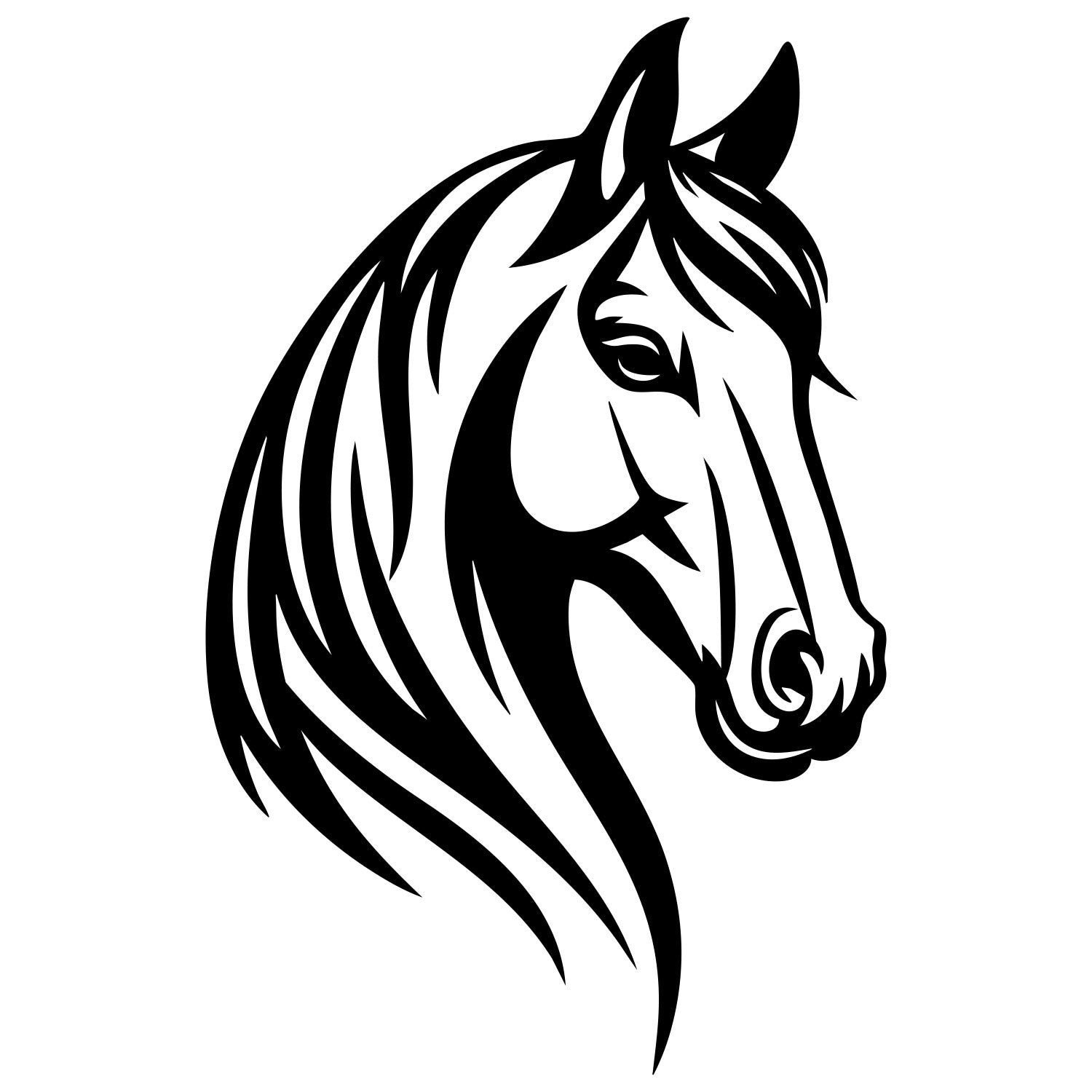Horse Head DXF File – CNC Cutting Design | AFHORSE75