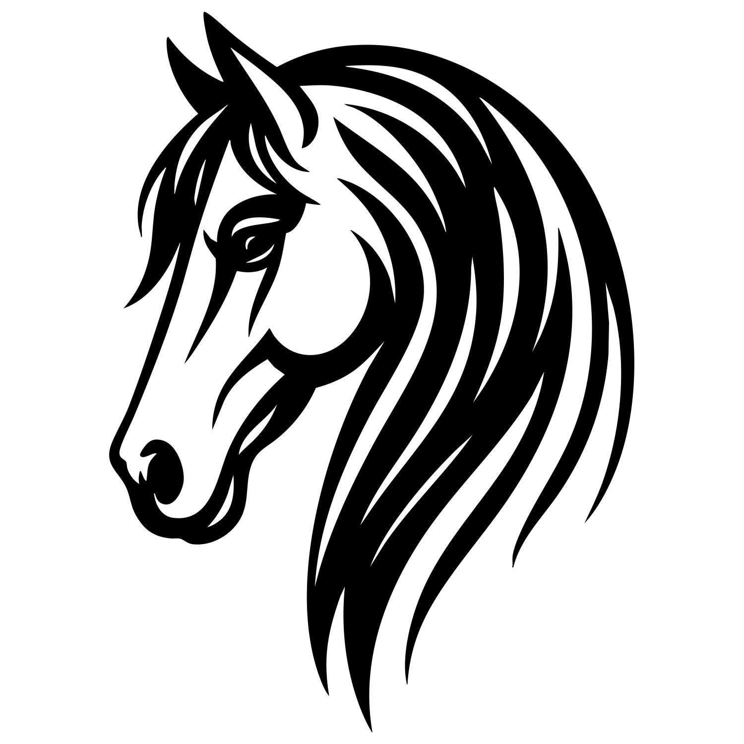 Horse Head DXF File – CNC Cutting Design | AFHORSE76