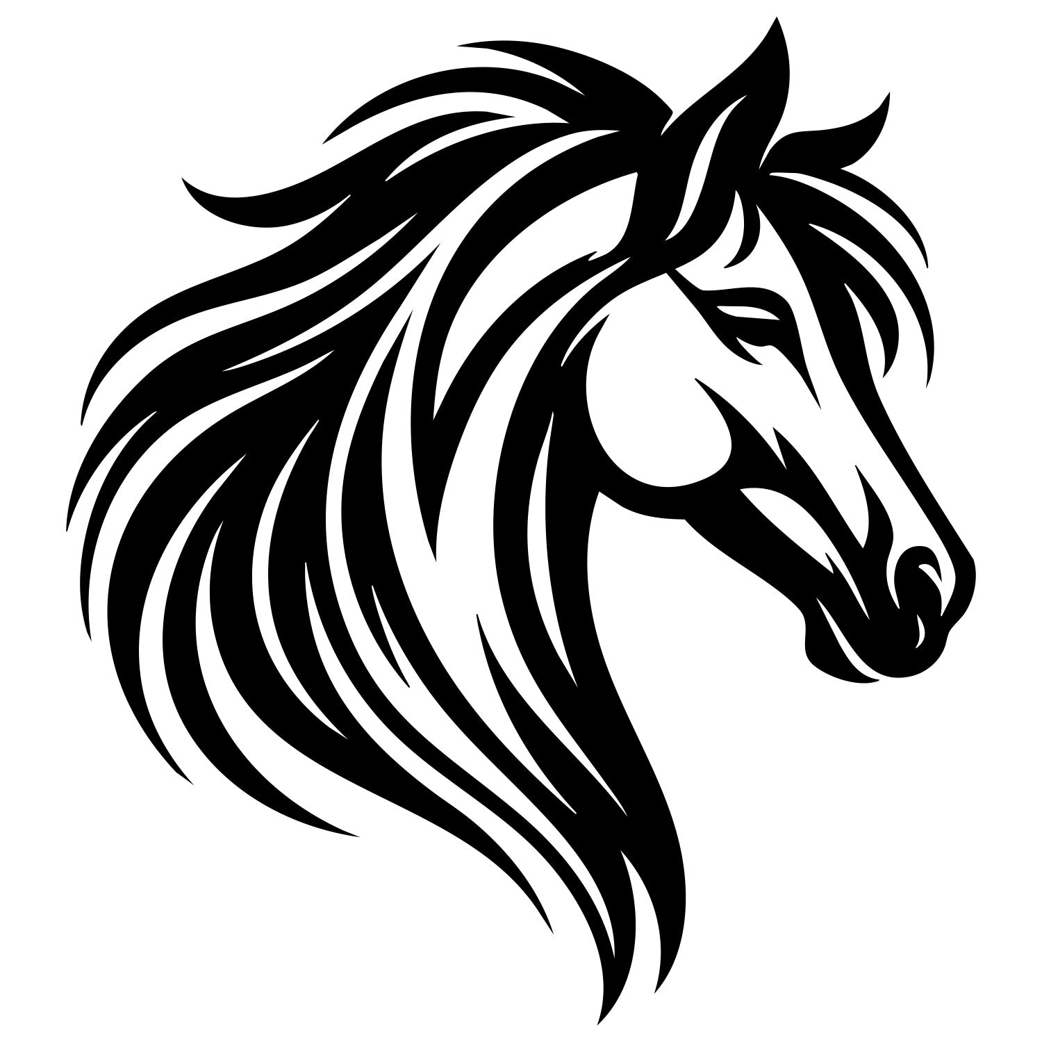 Horse Head DXF File – CNC Cutting Design | AFHORSE79