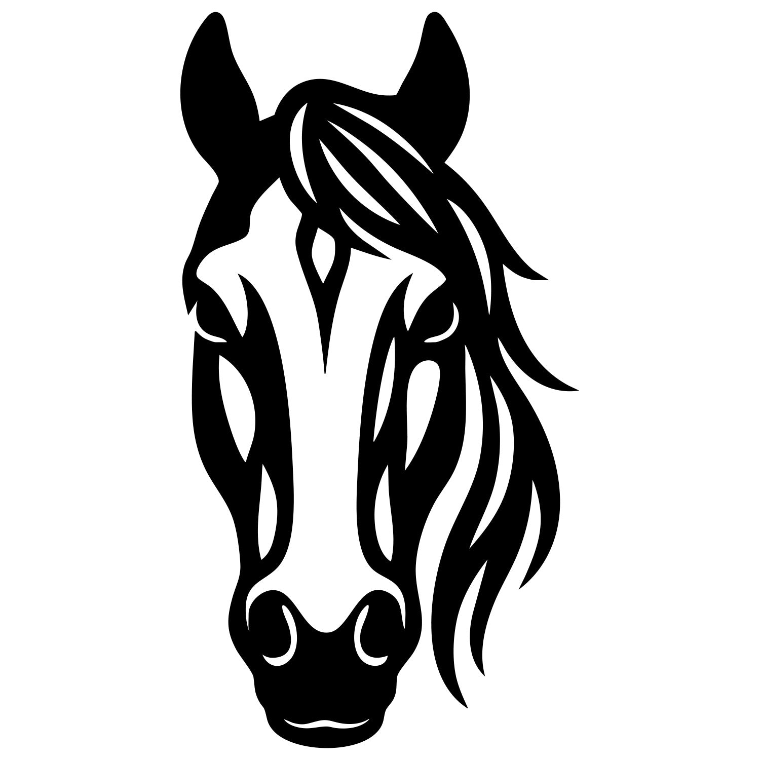 Horse Head DXF File – CNC Cutting Design | AFHORSE81