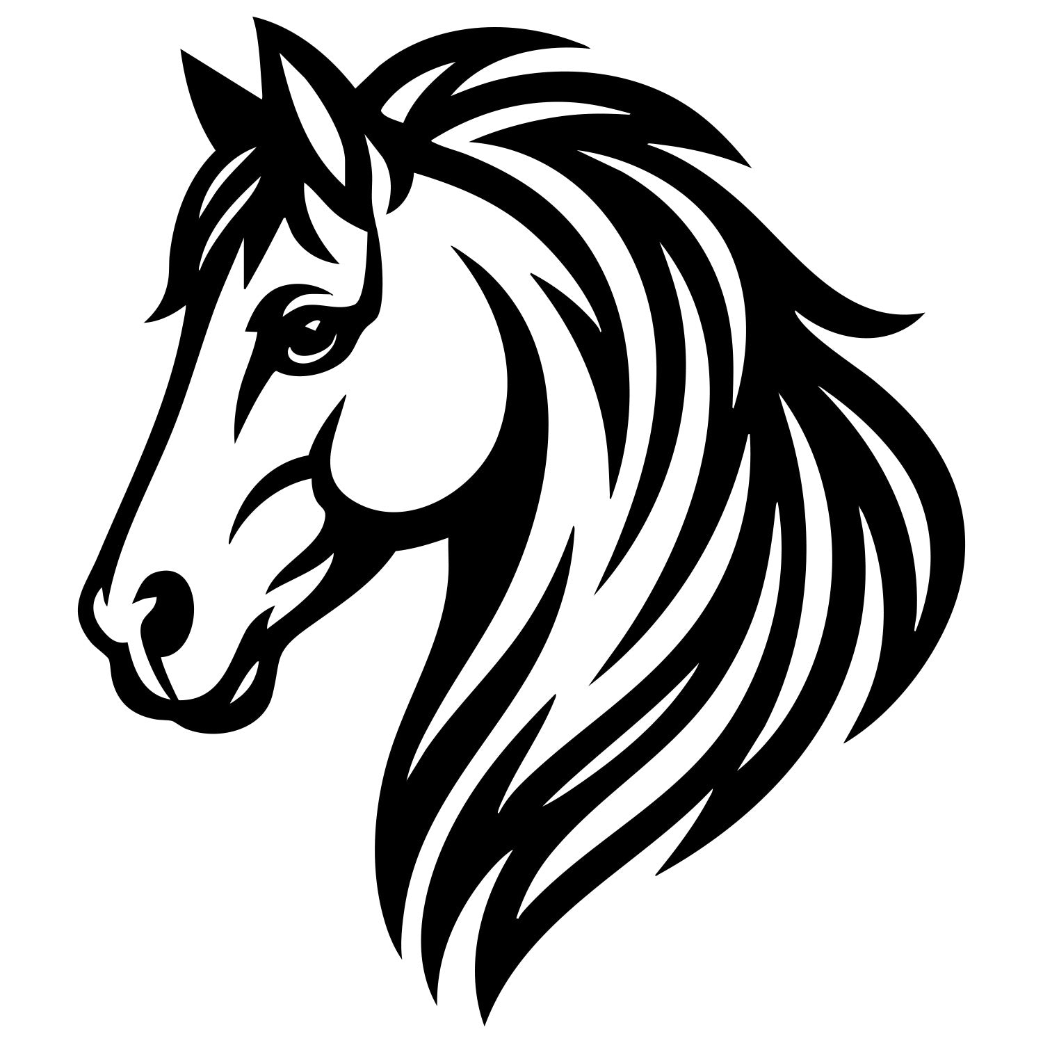 Horse Head DXF File – CNC Cutting Design | AFHORSE84