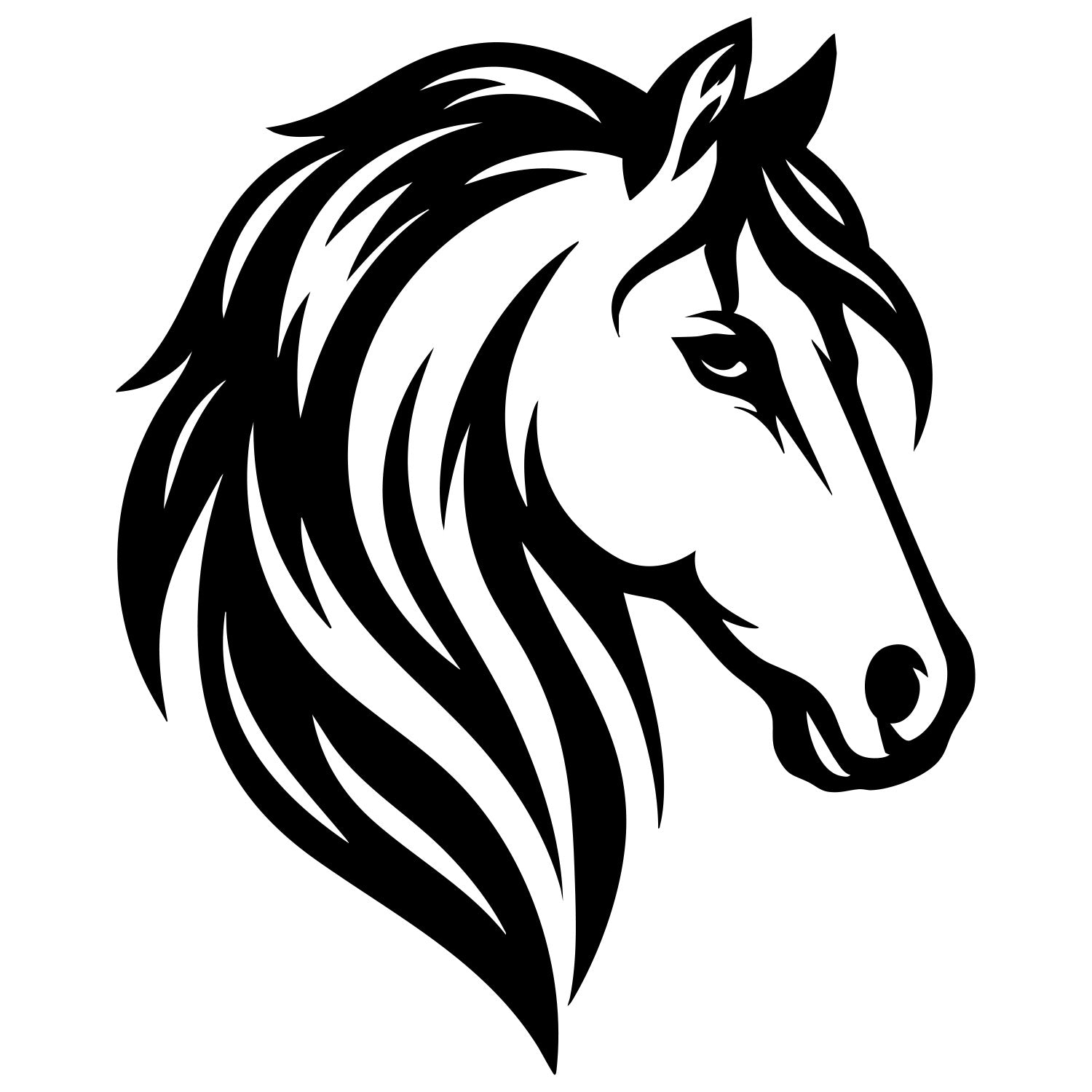 Horse Head DXF File – CNC Cutting Design | AFHORSE85
