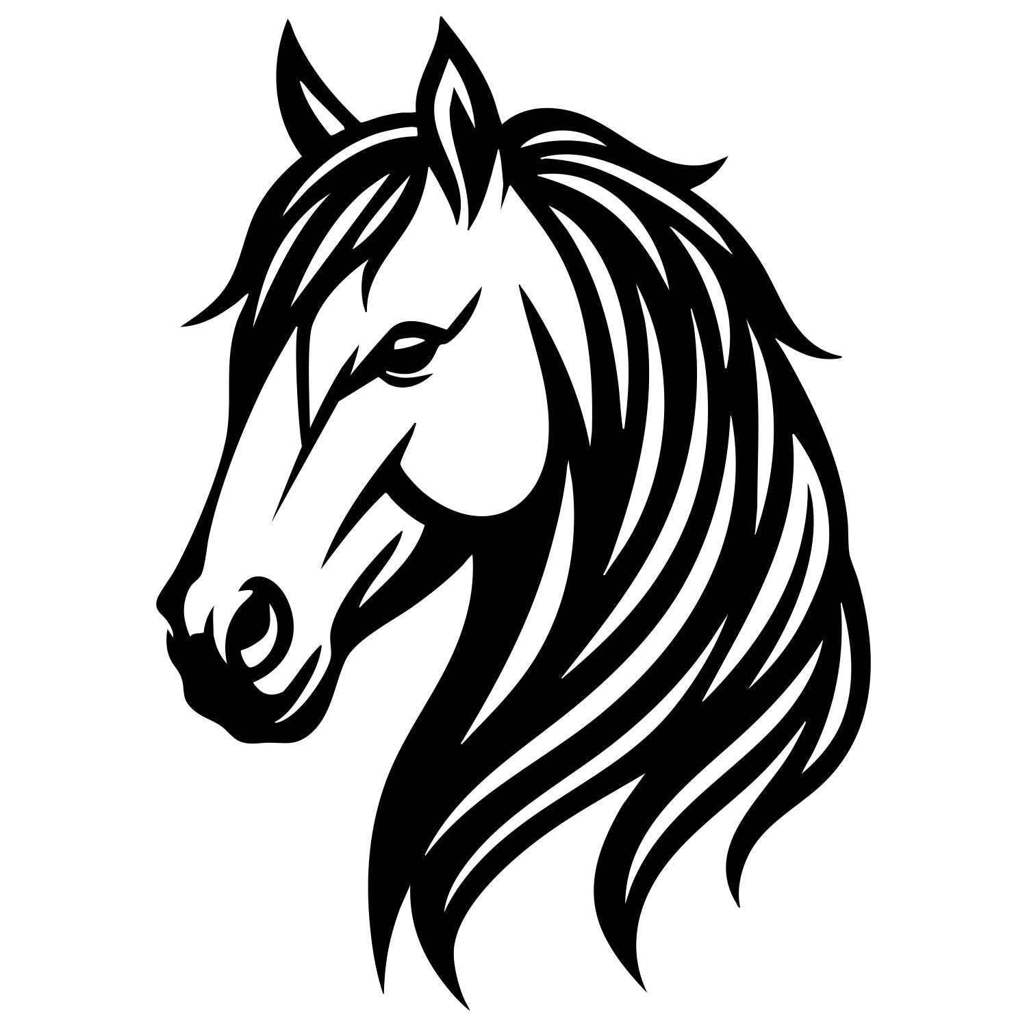 Horse Head DXF File – CNC Cutting Design | AFHORSE88
