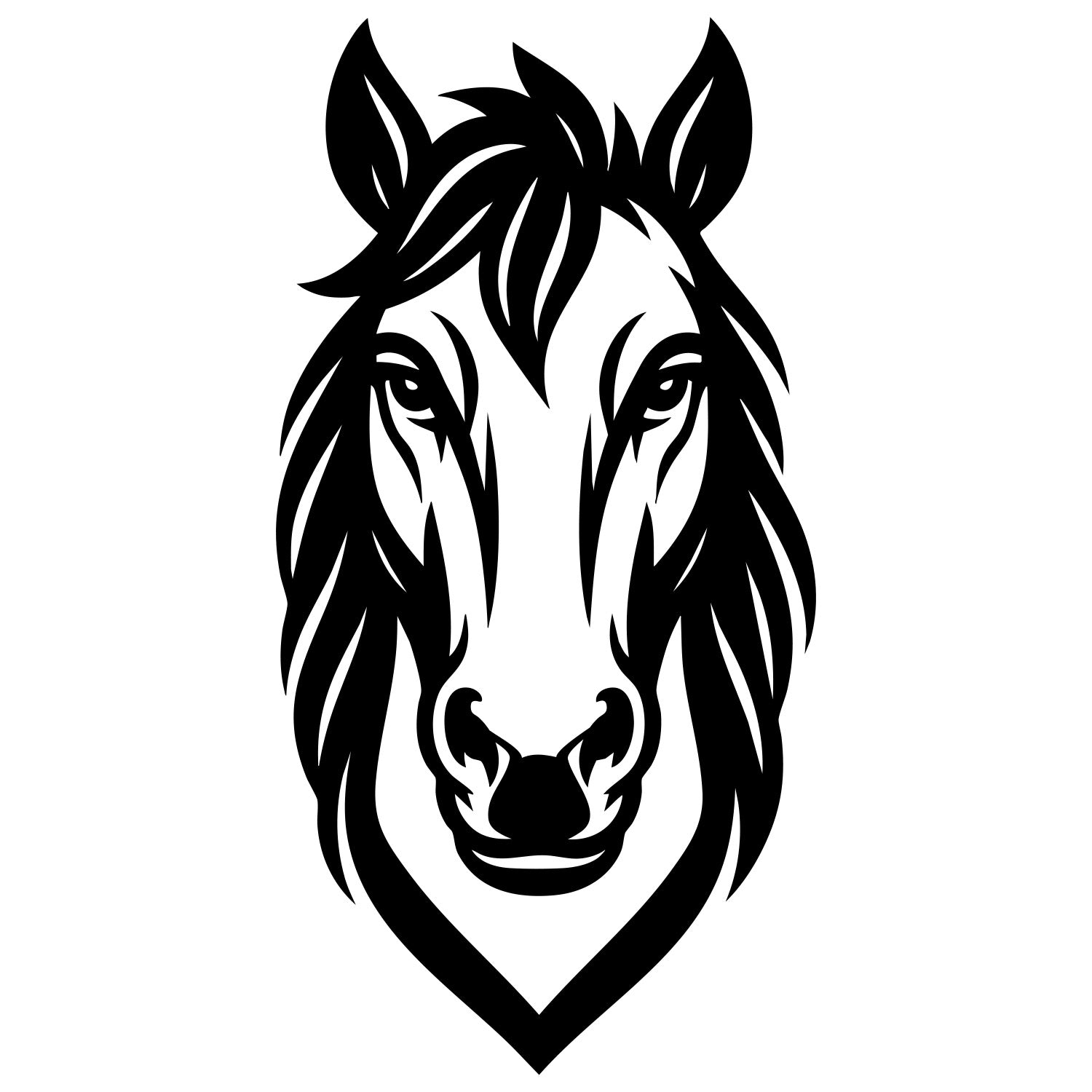 Horse Head DXF File – CNC Cutting Design | AFHORSE90