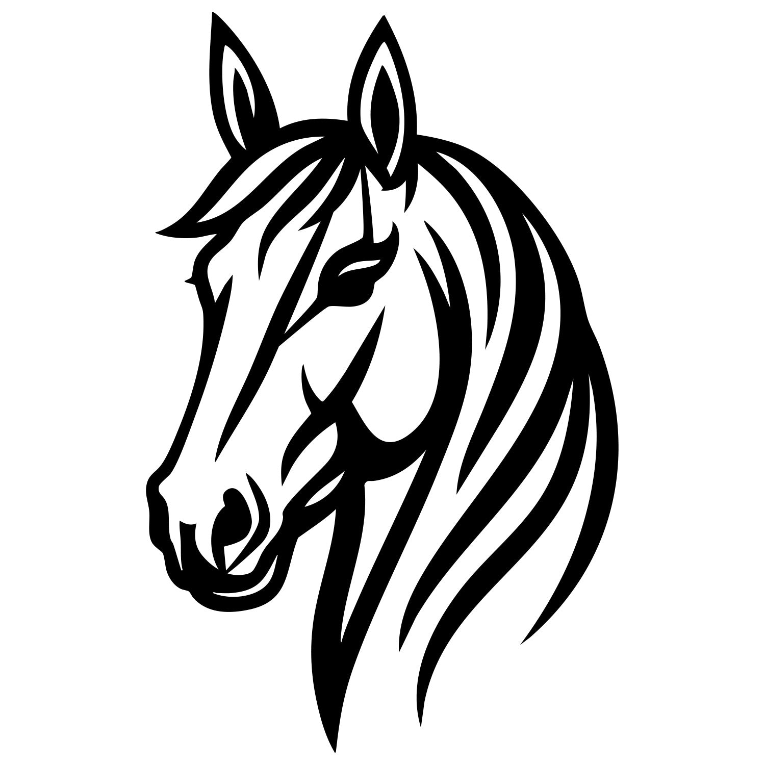 Horse Head DXF File – CNC Cutting Design | AFHORSE97