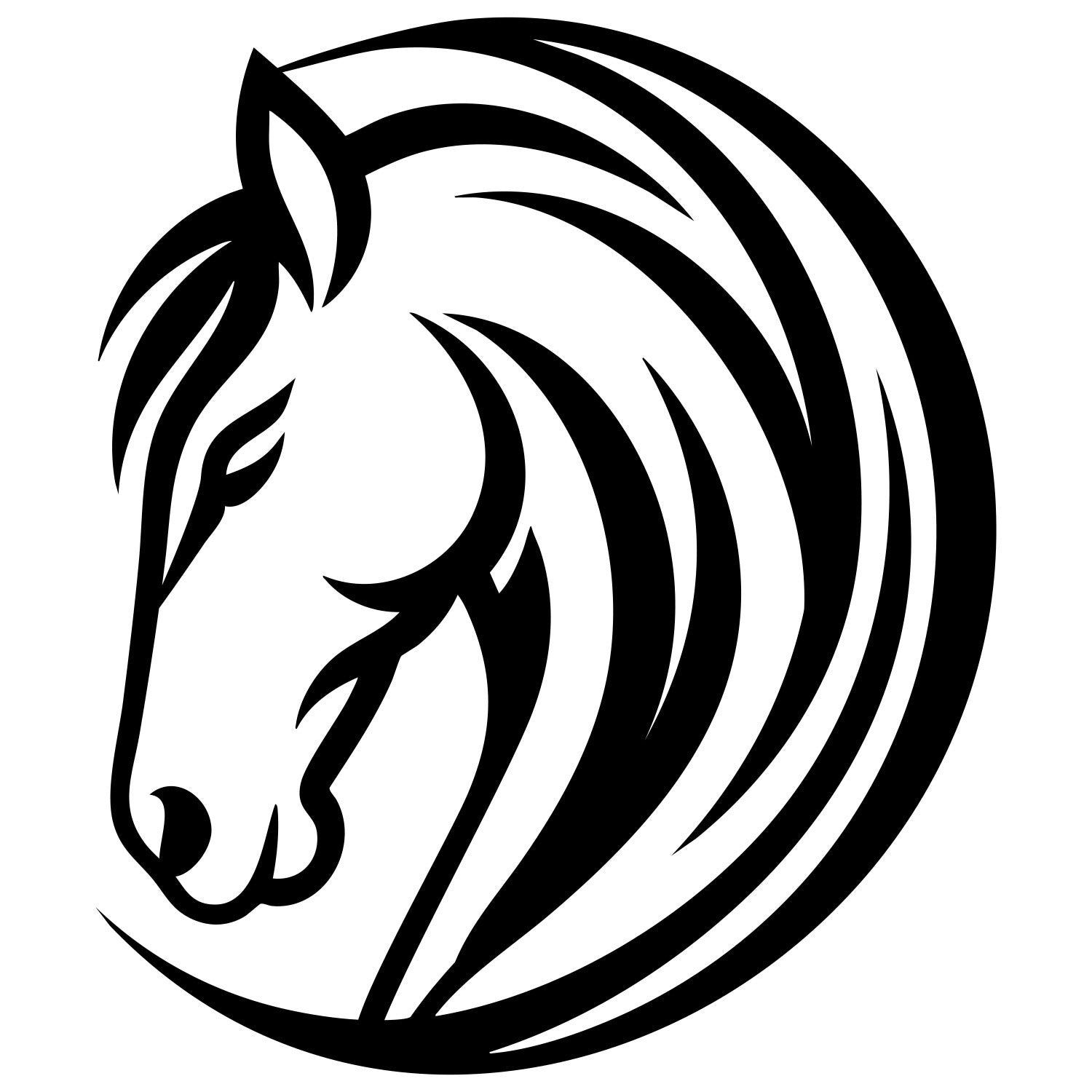 Horse Head DXF File – CNC Cutting Design | AFHORSE98