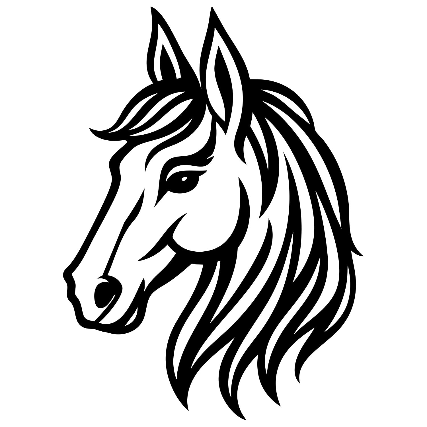 Horse Head DXF File – CNC Cutting Design | AFHORSE99