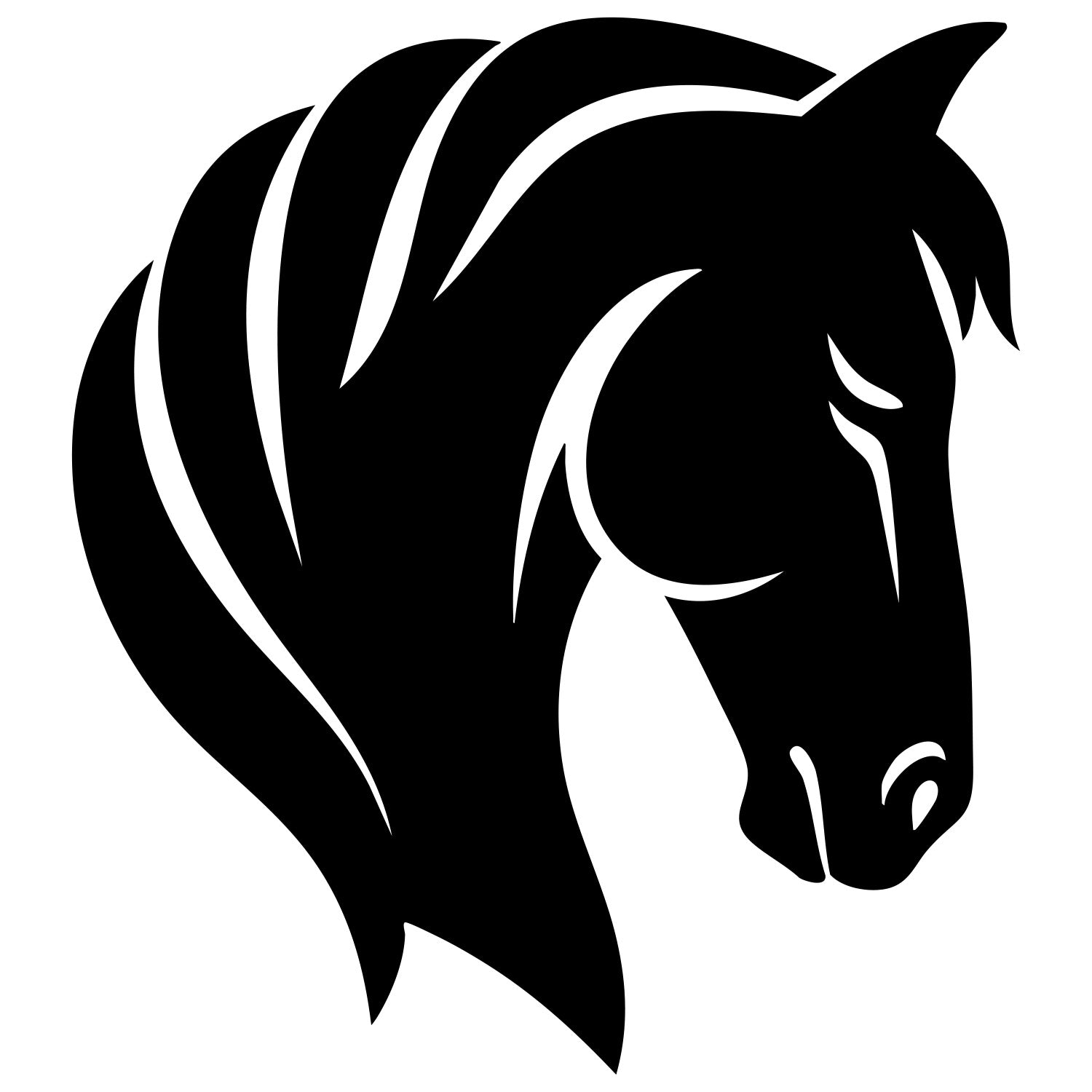 Horse Head Silhouette DXF File – CNC Cutting Design | AFHORSE54