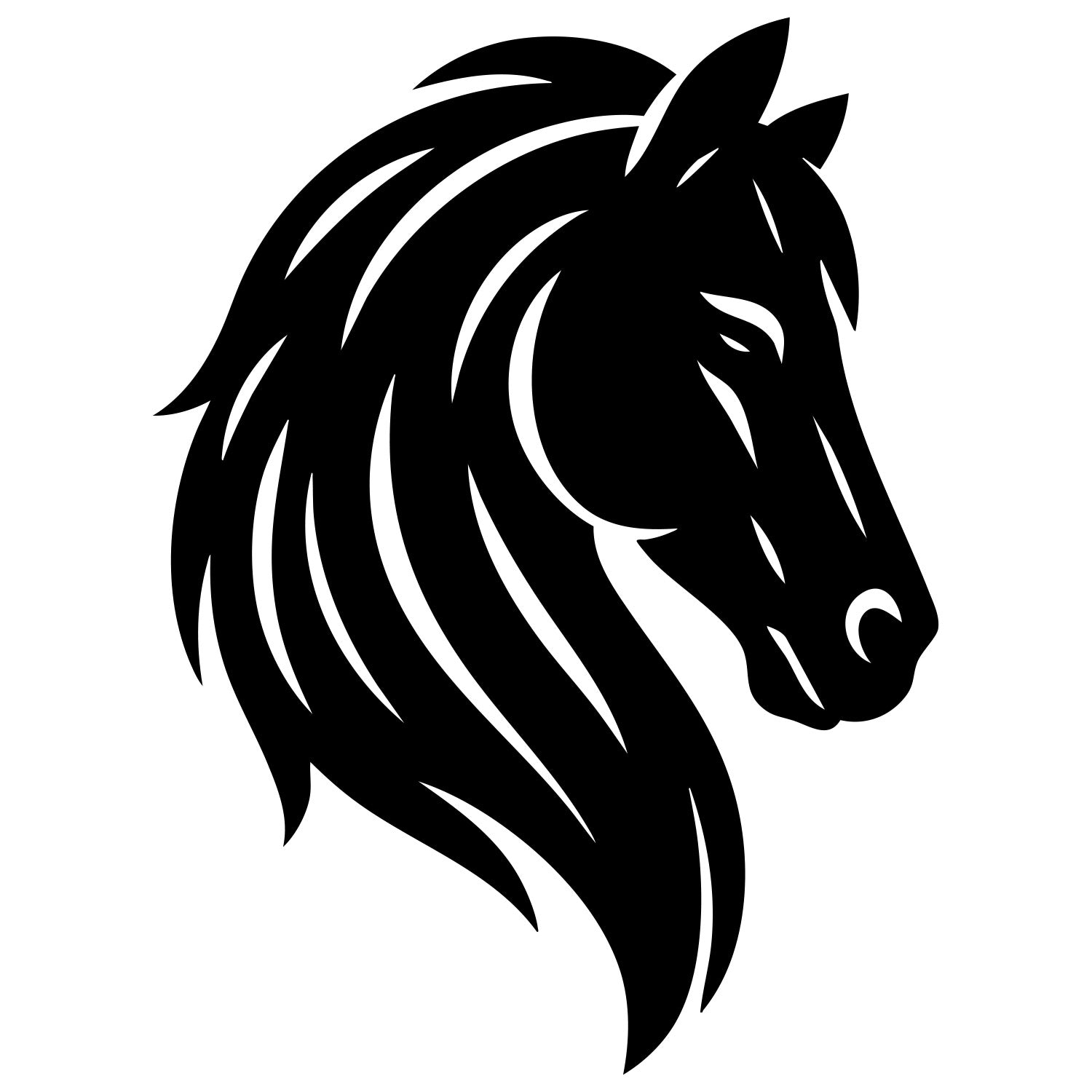 Horse Head Silhouette DXF File – CNC Cutting Design | AFHORSE56