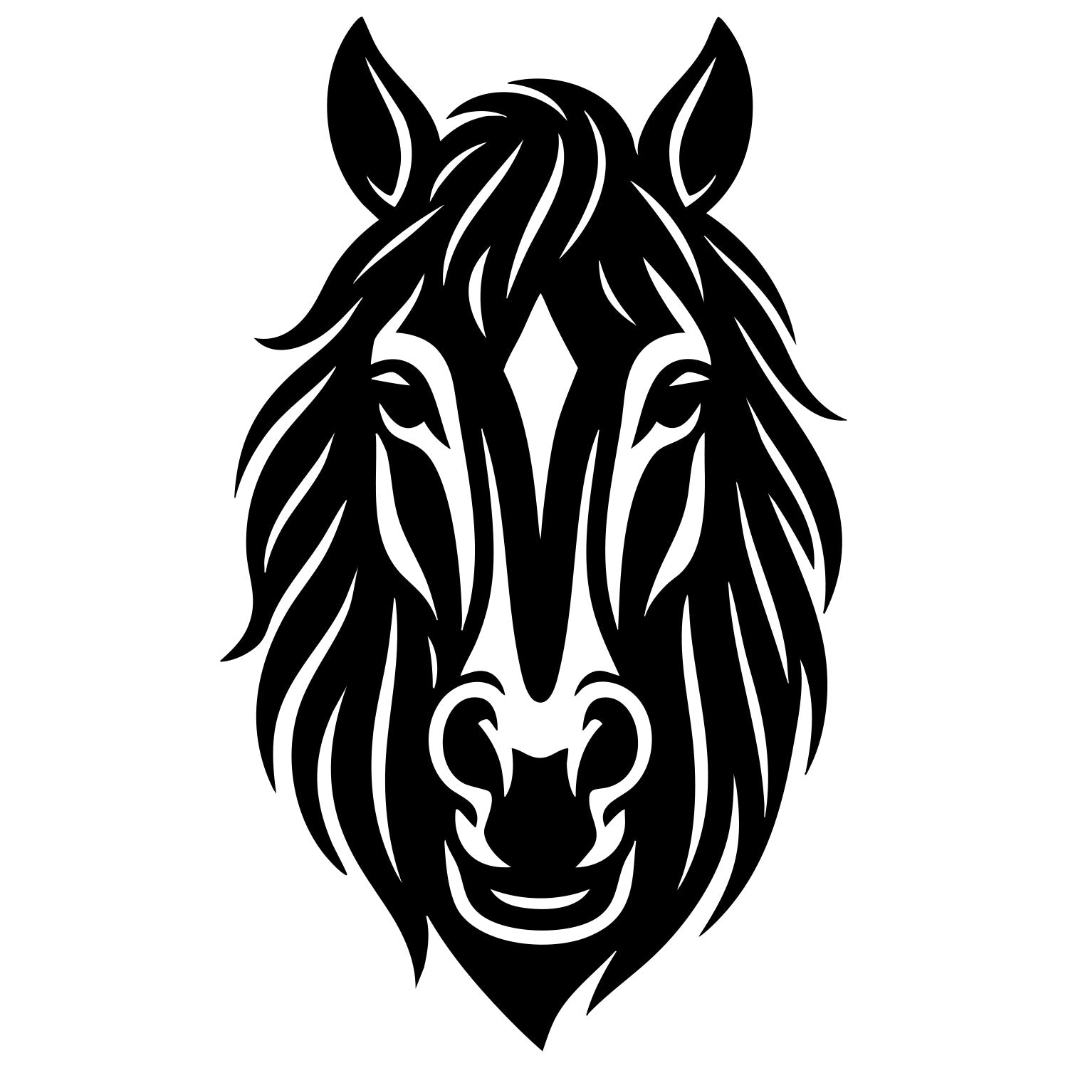Horse Head Silhouette DXF File – CNC Cutting Design | AFHORSE92