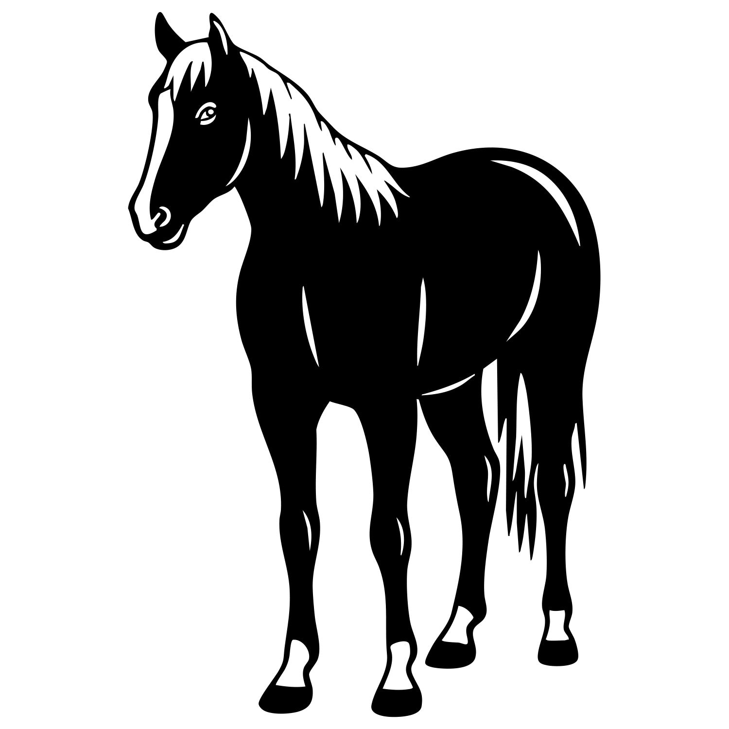 Horse Silhouette DXF File – CNC Cutting Design | AFHORSE1
