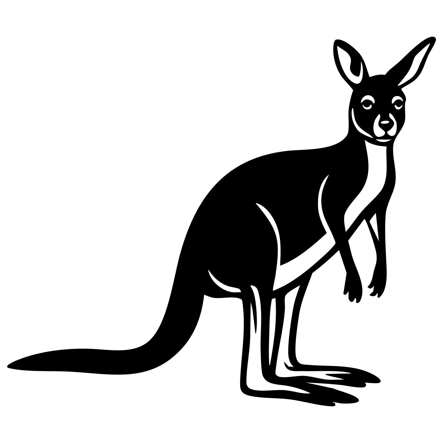 Kangaroo Silhouette DXF File – CNC Cutting Design | AWKANGAROO1