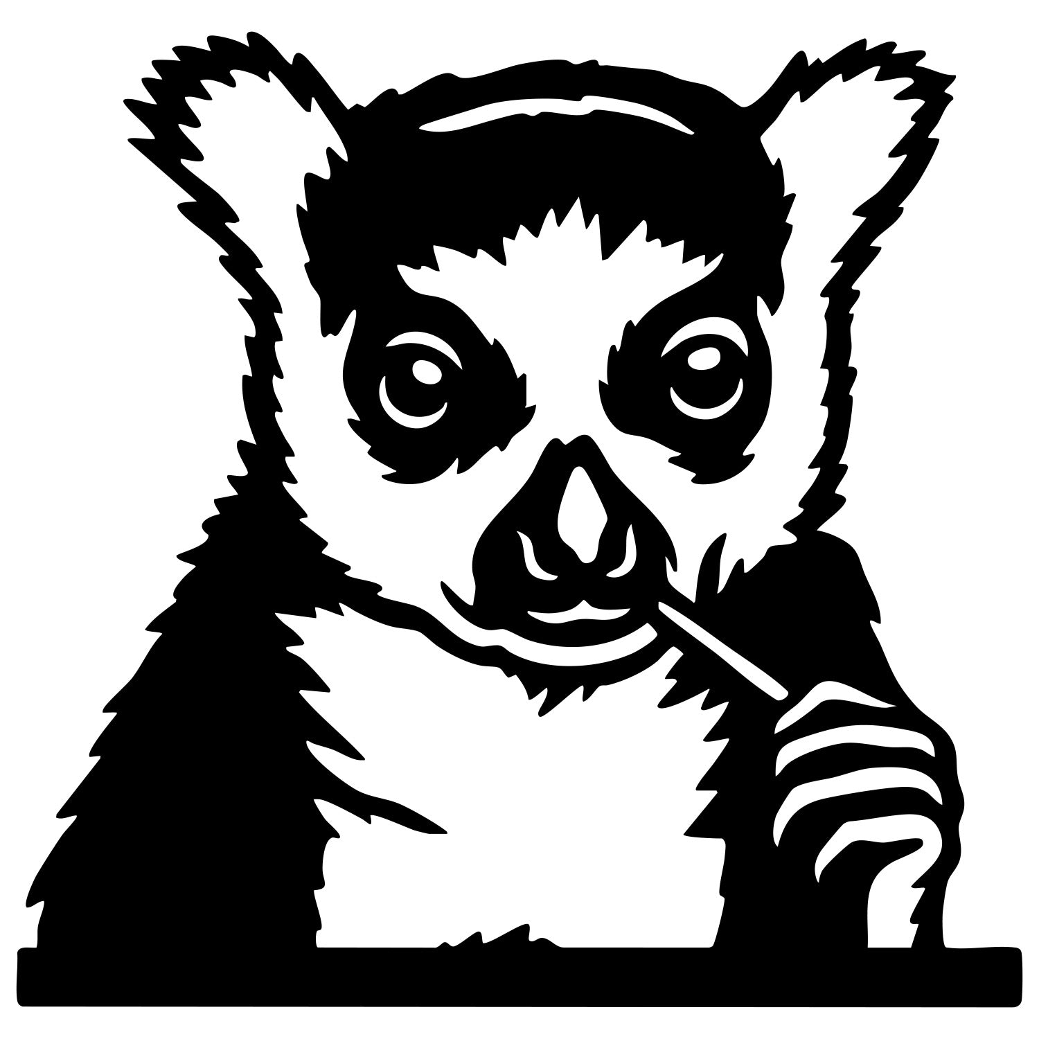 Lemur Head DXF File – CNC Cutting Design | AWLEMUR1