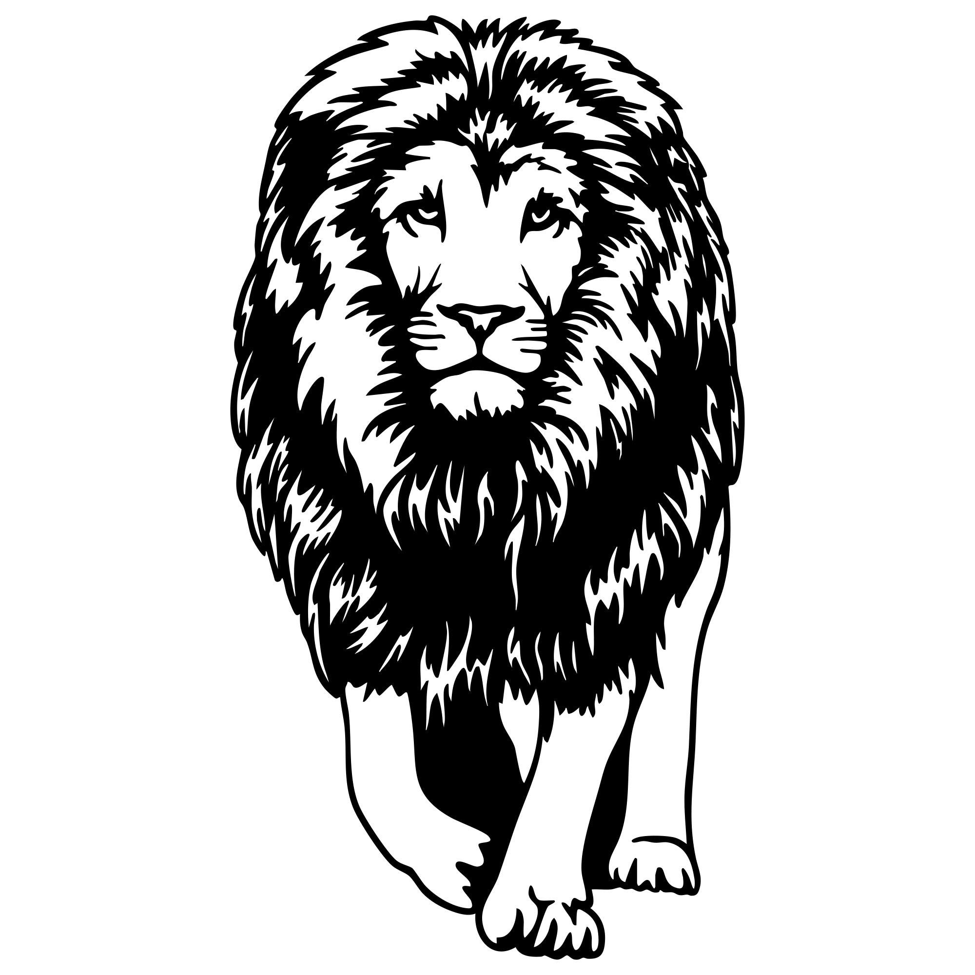 Lion DXF File – CNC Cutting Design | AWLION2