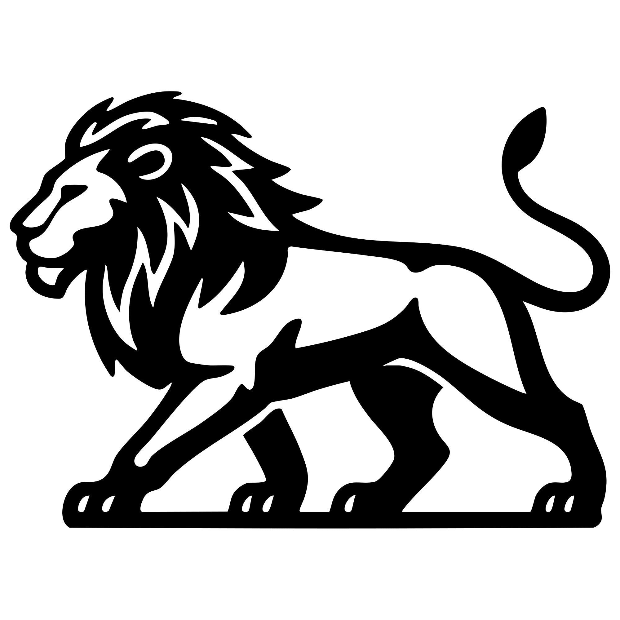 Lion DXF File – CNC Cutting Design | AWLION252
