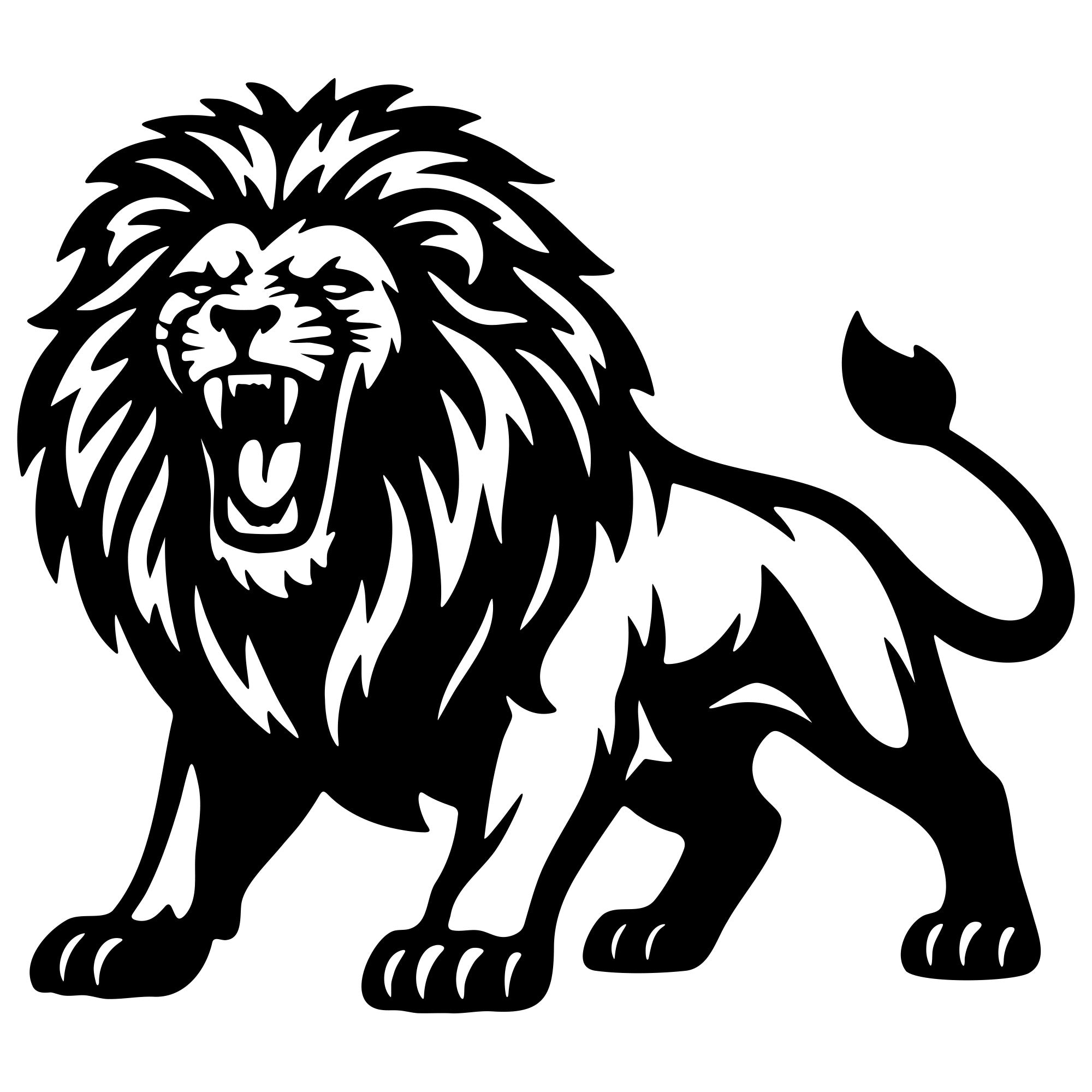 Lion DXF File – CNC Cutting Design | AWLION256