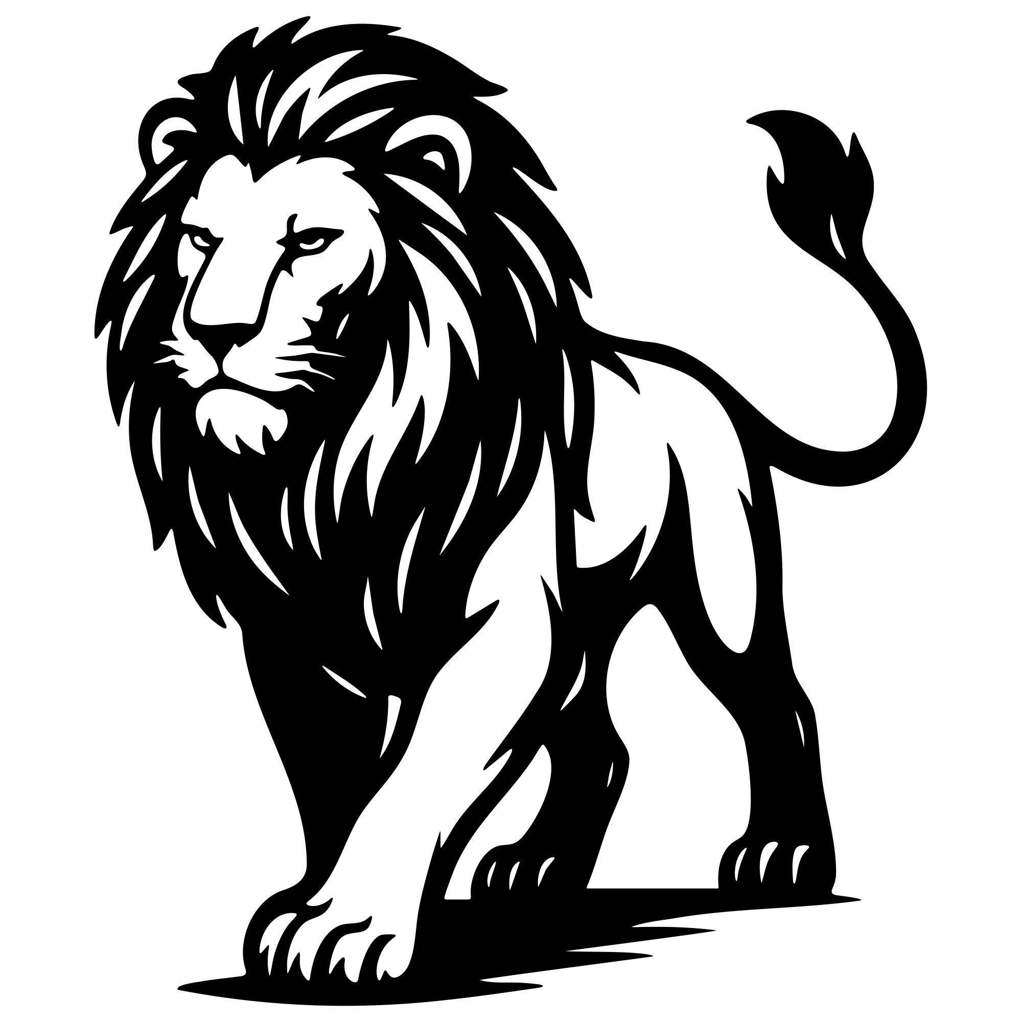 Lion DXF File – CNC Cutting Design | AWLION266