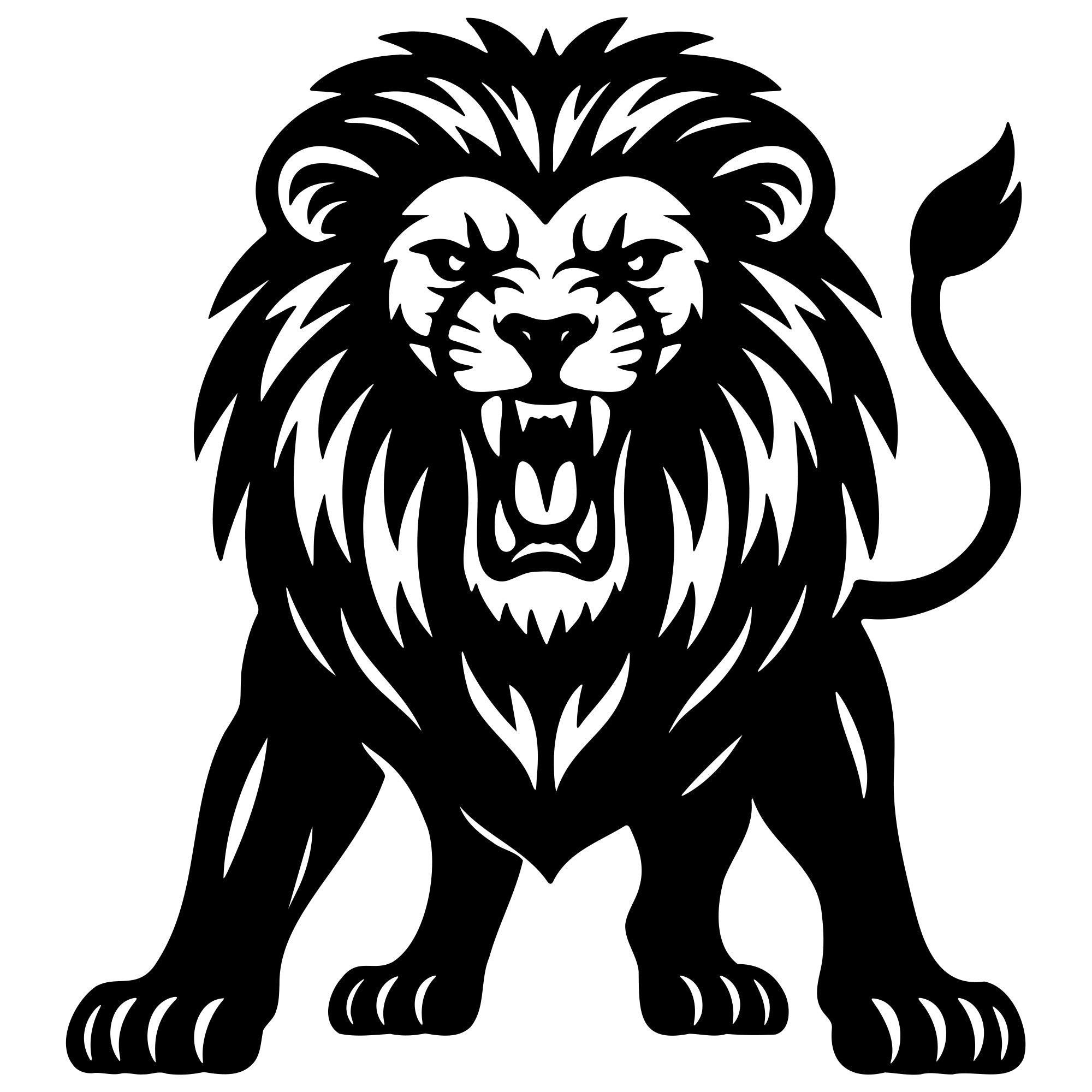 Lion DXF File – CNC Cutting Design | AWLION271