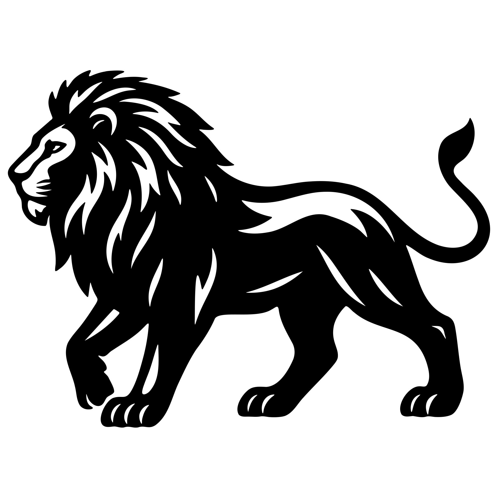 Lion DXF File – CNC Cutting Design | AWLION276
